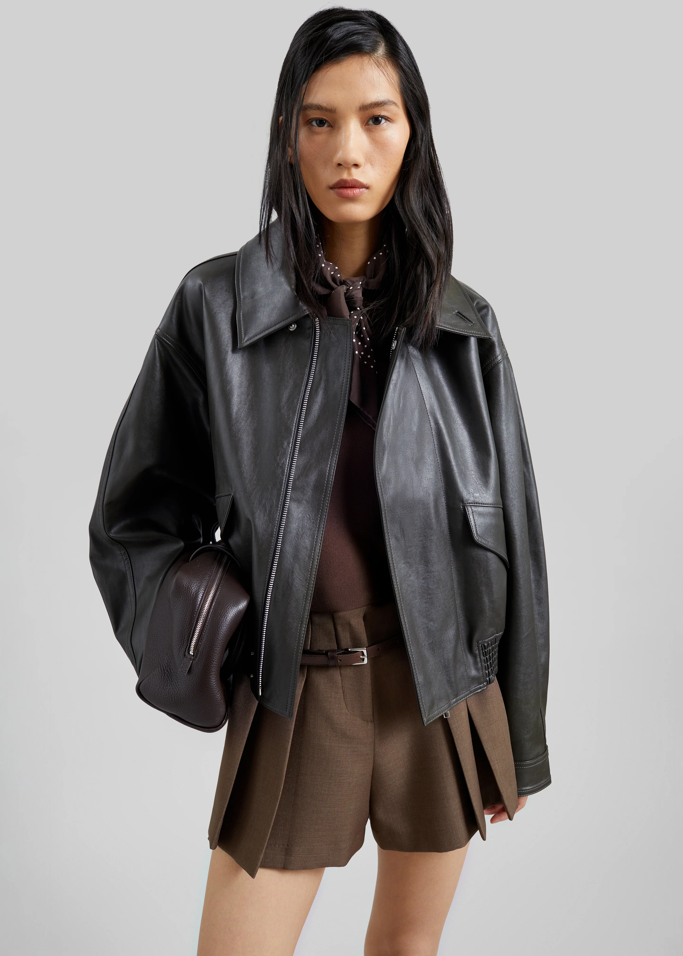 Halmstad Faux Leather Jacket - Charcoal - Image 3