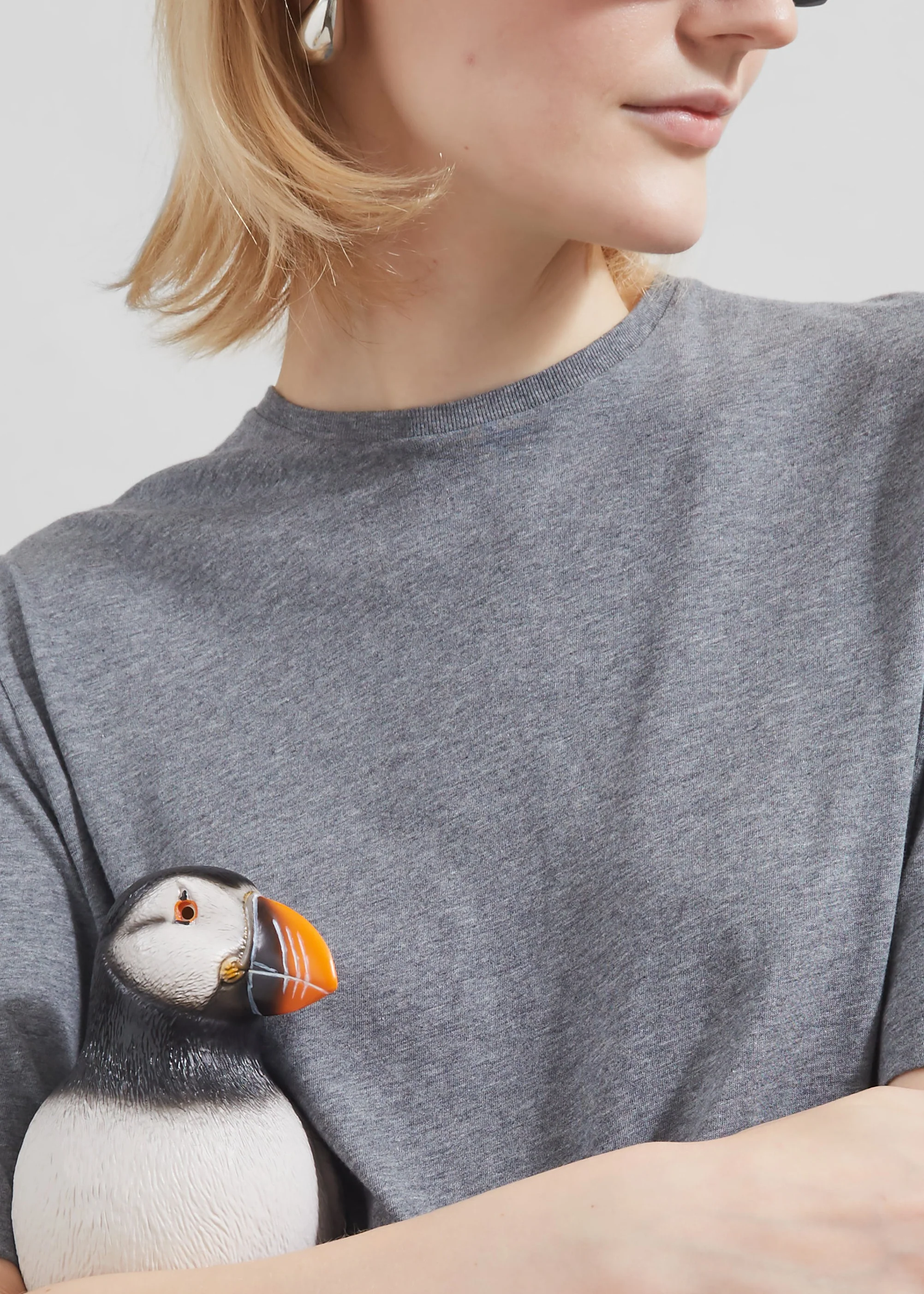 Harper Soft Organic T-Shirt - Dark Grey Melange - Image 4