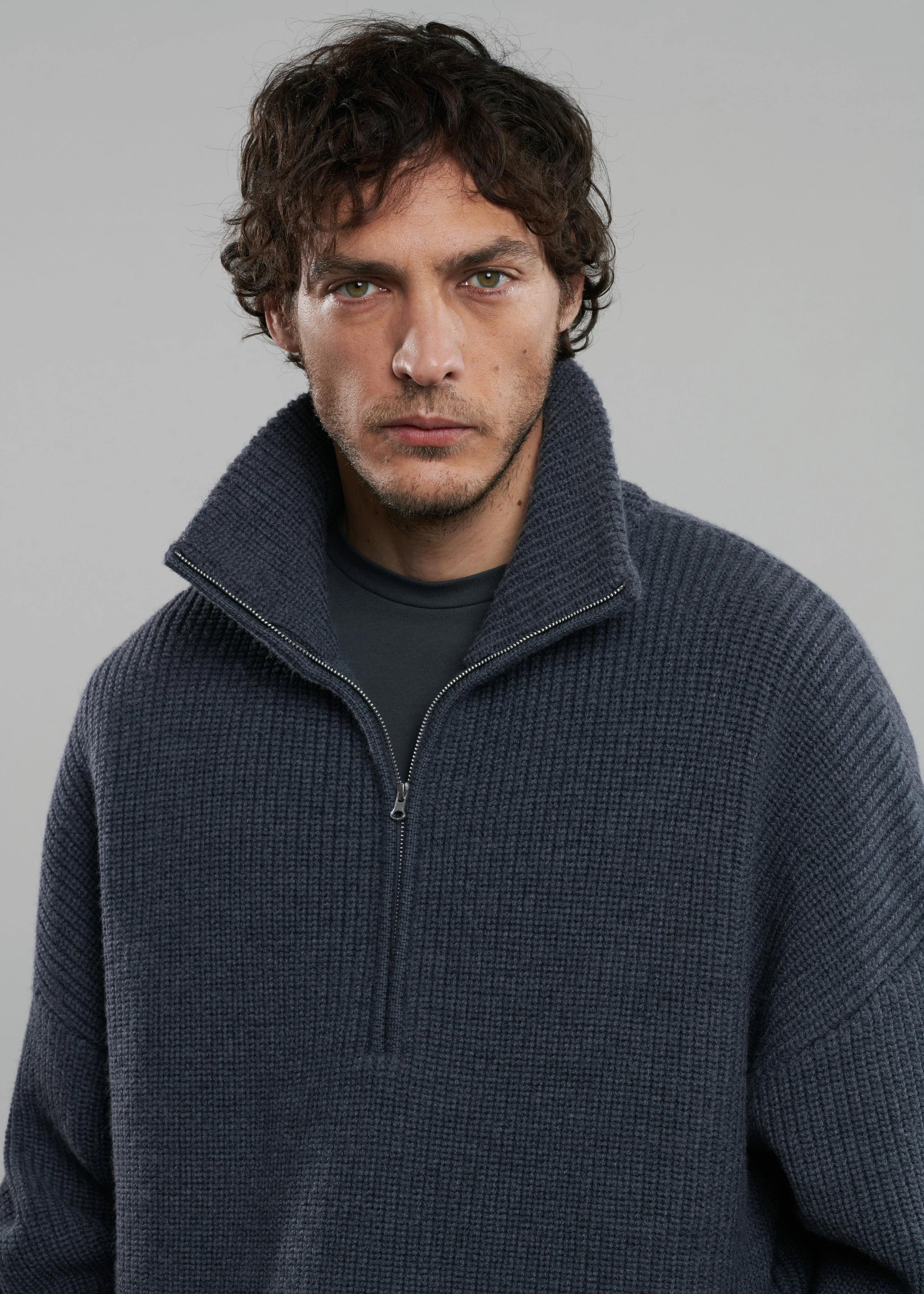 Harrison Quarter Zip Jumper - Grey Melange - Image 5
