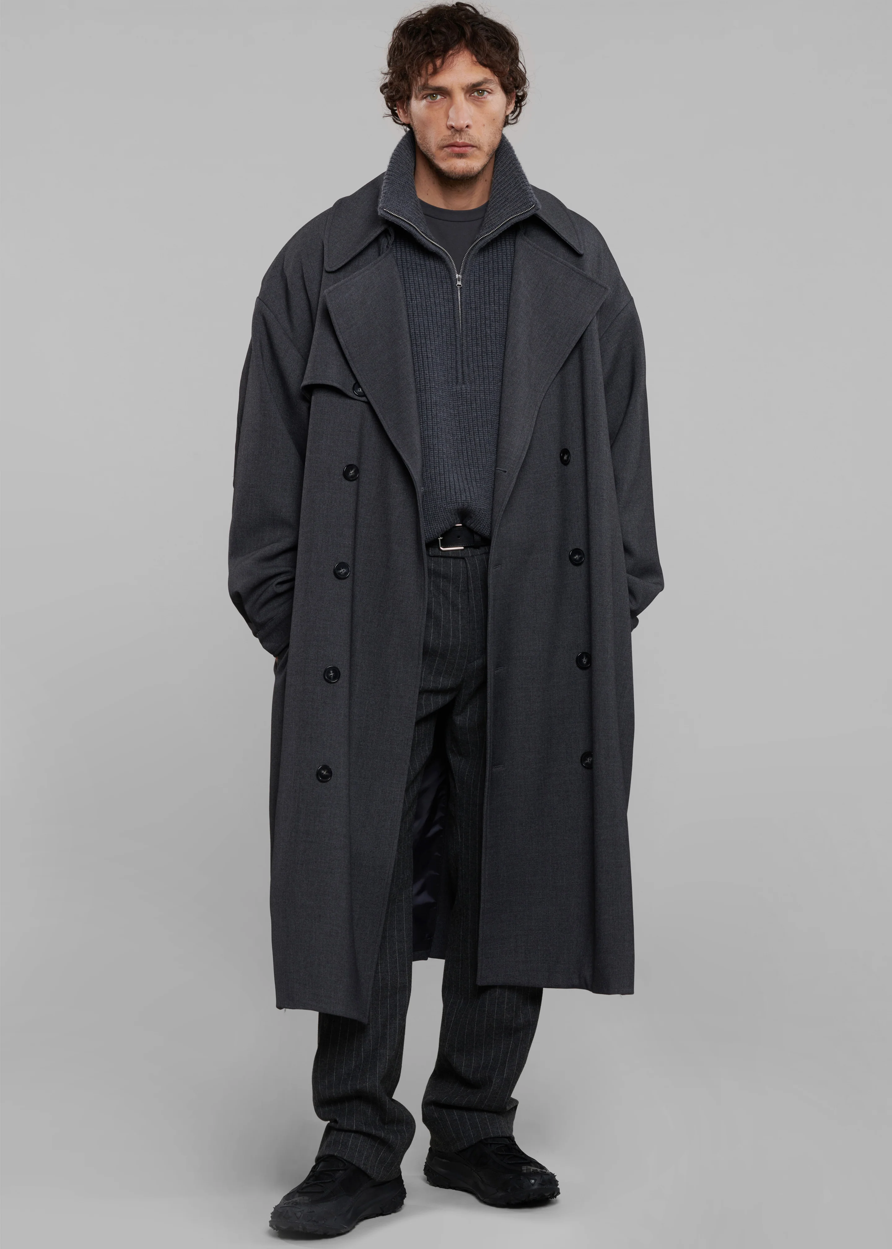 Harrison Quarter Zip Jumper - Grey Melange - Image 6