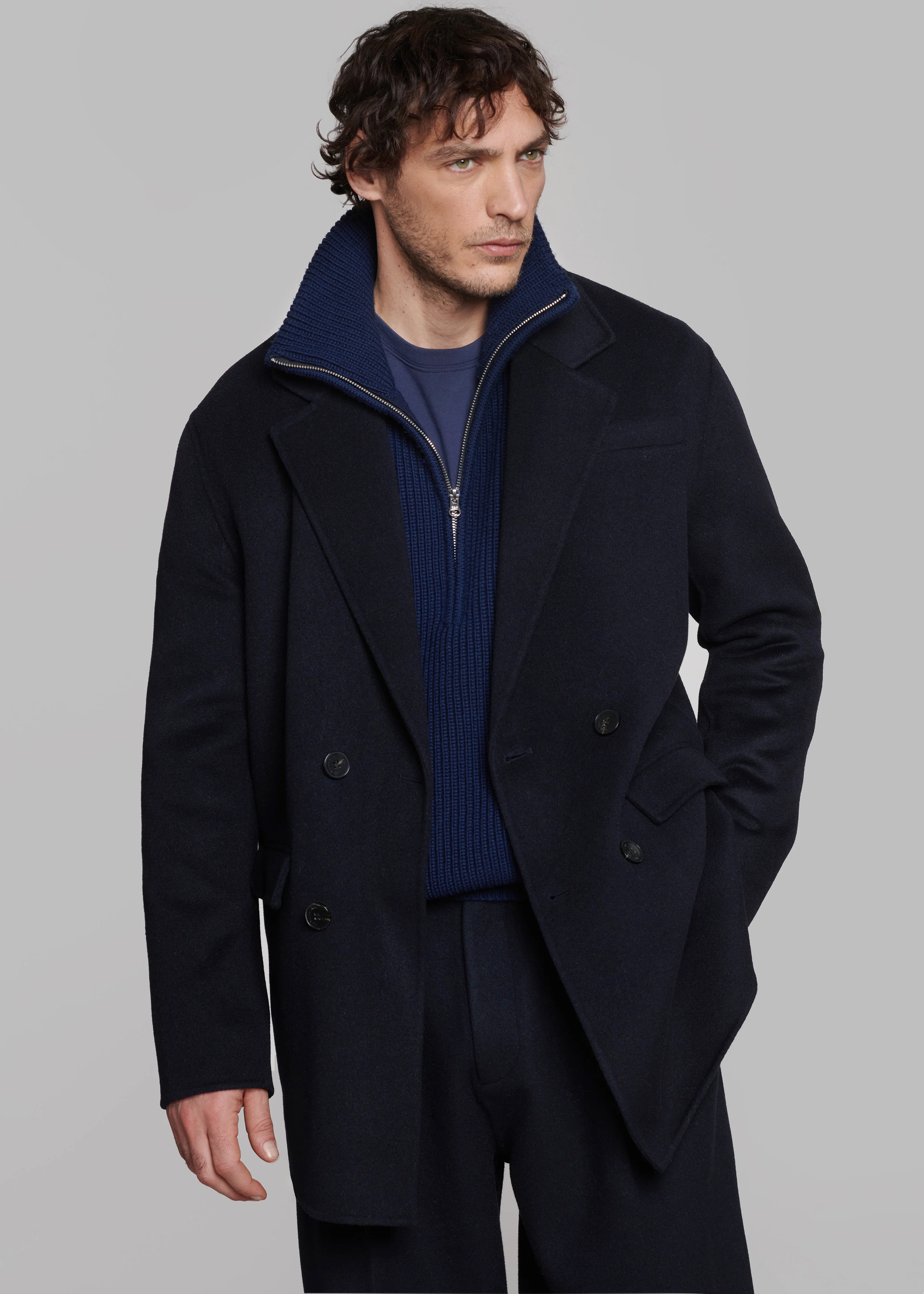 Harrison Quarter Zip Jumper - Navy - Image 5