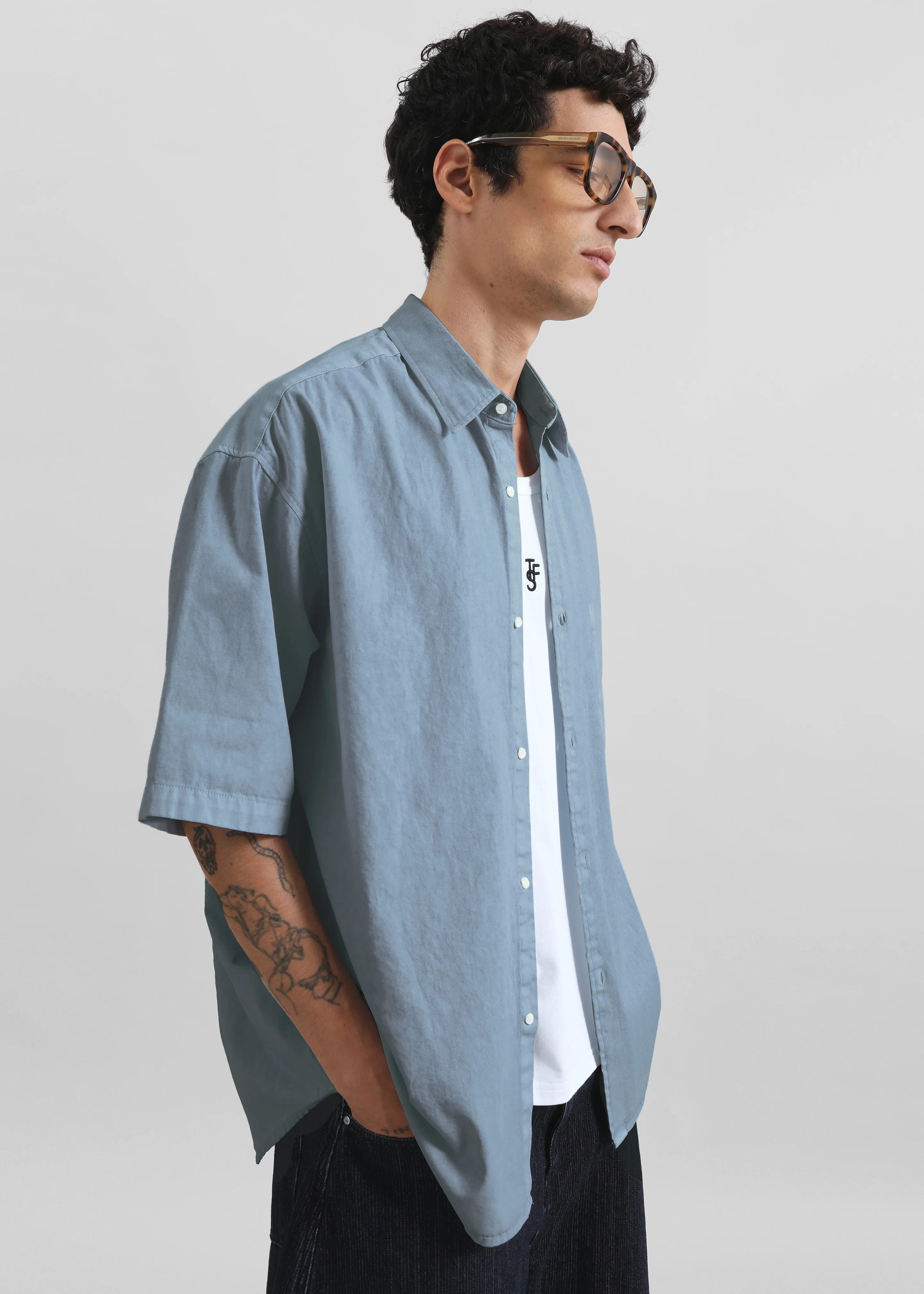 Havre Button Down Shirt - Blue - Image 4