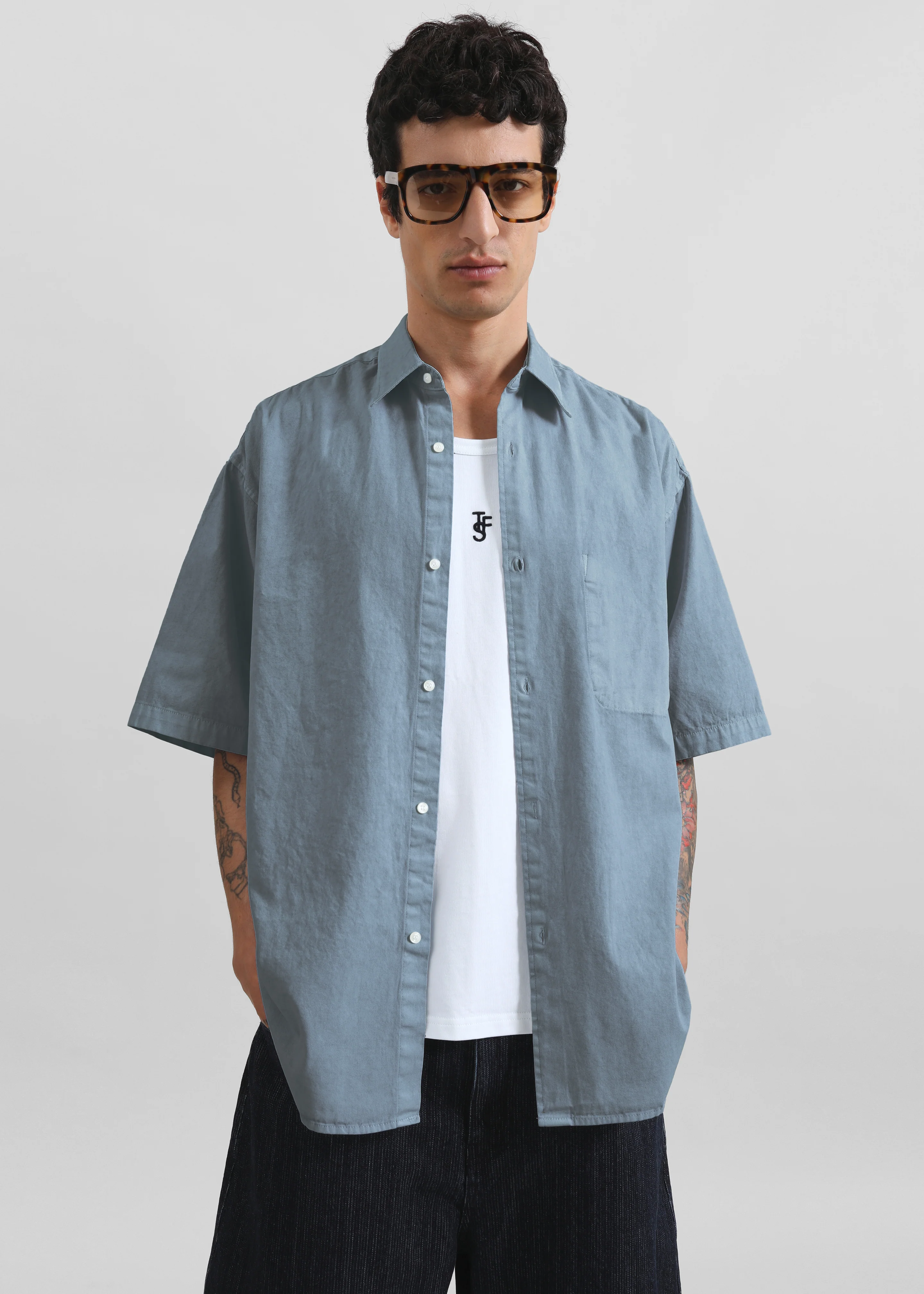Havre Button Down Shirt - Blue - Image 8