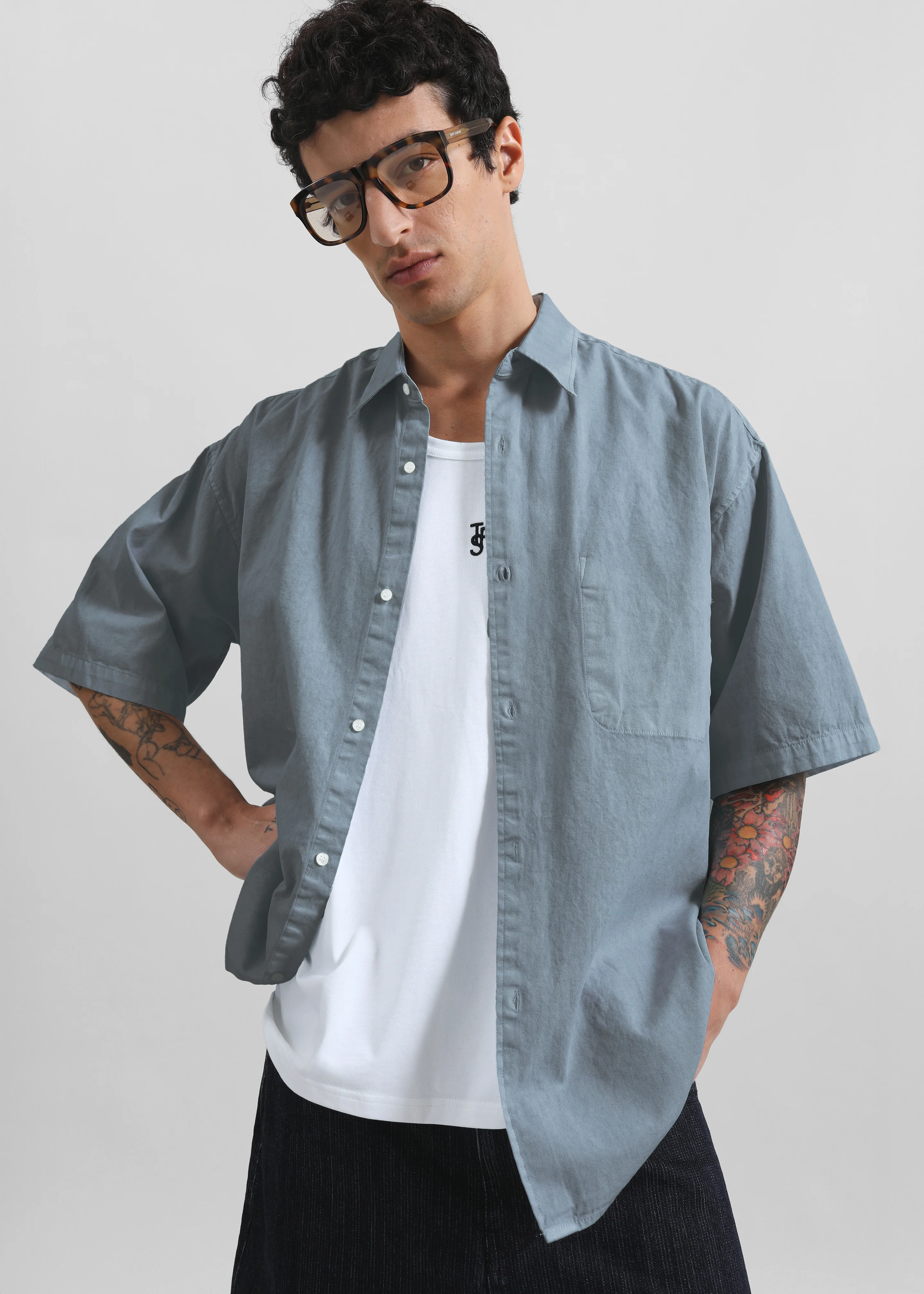 Havre Button Down Shirt - Blue - Image 9