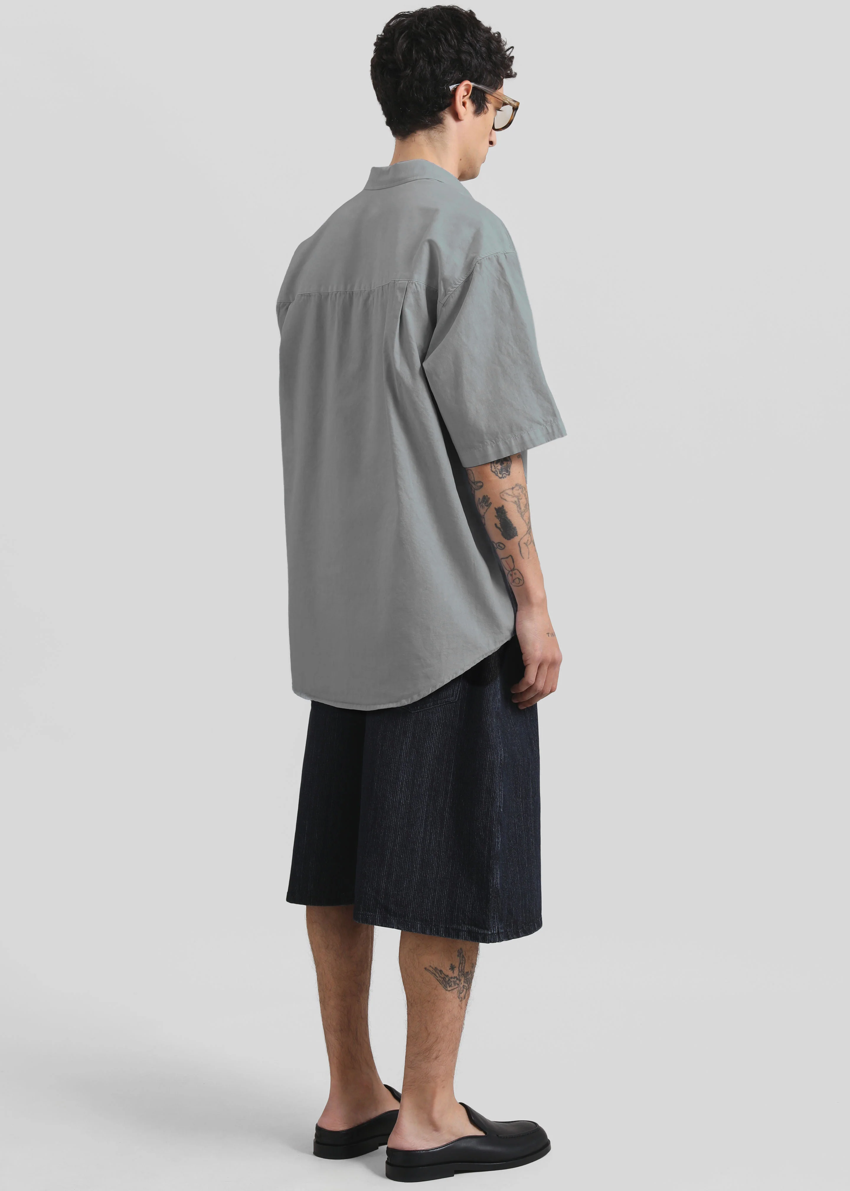 Havre Button Down Shirt - Light Grey - Image 5