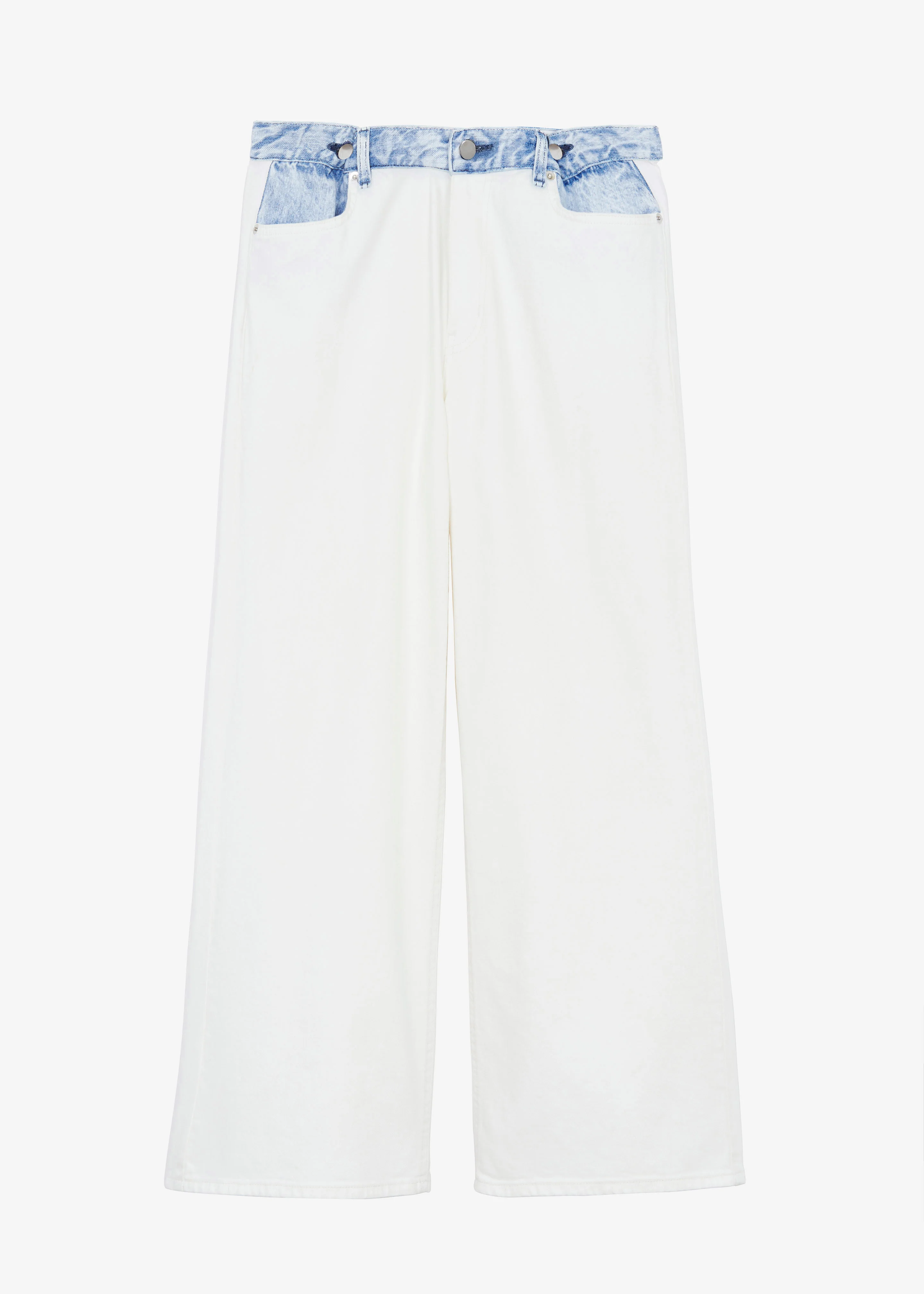 Hayla Contrast Denim Pants - Off White/Blue - Image 11