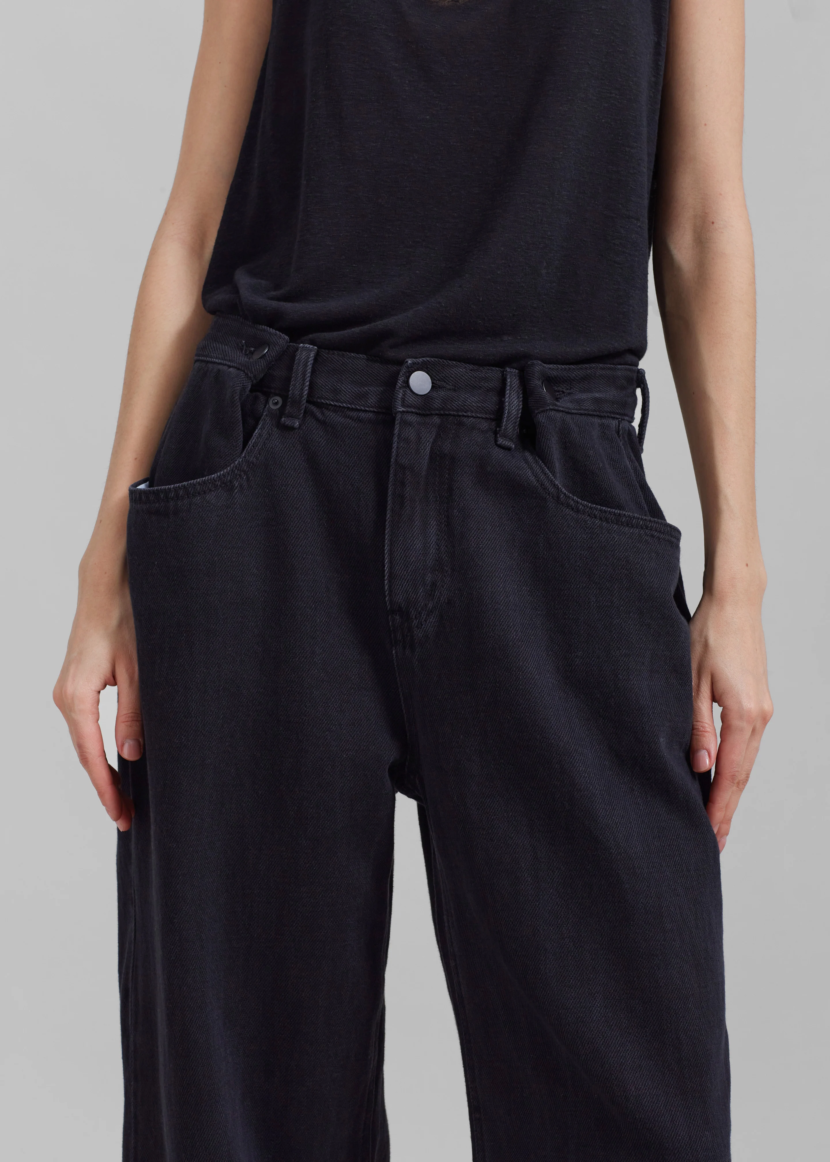 Hayla Denim Pants - Black Wash - Image 3