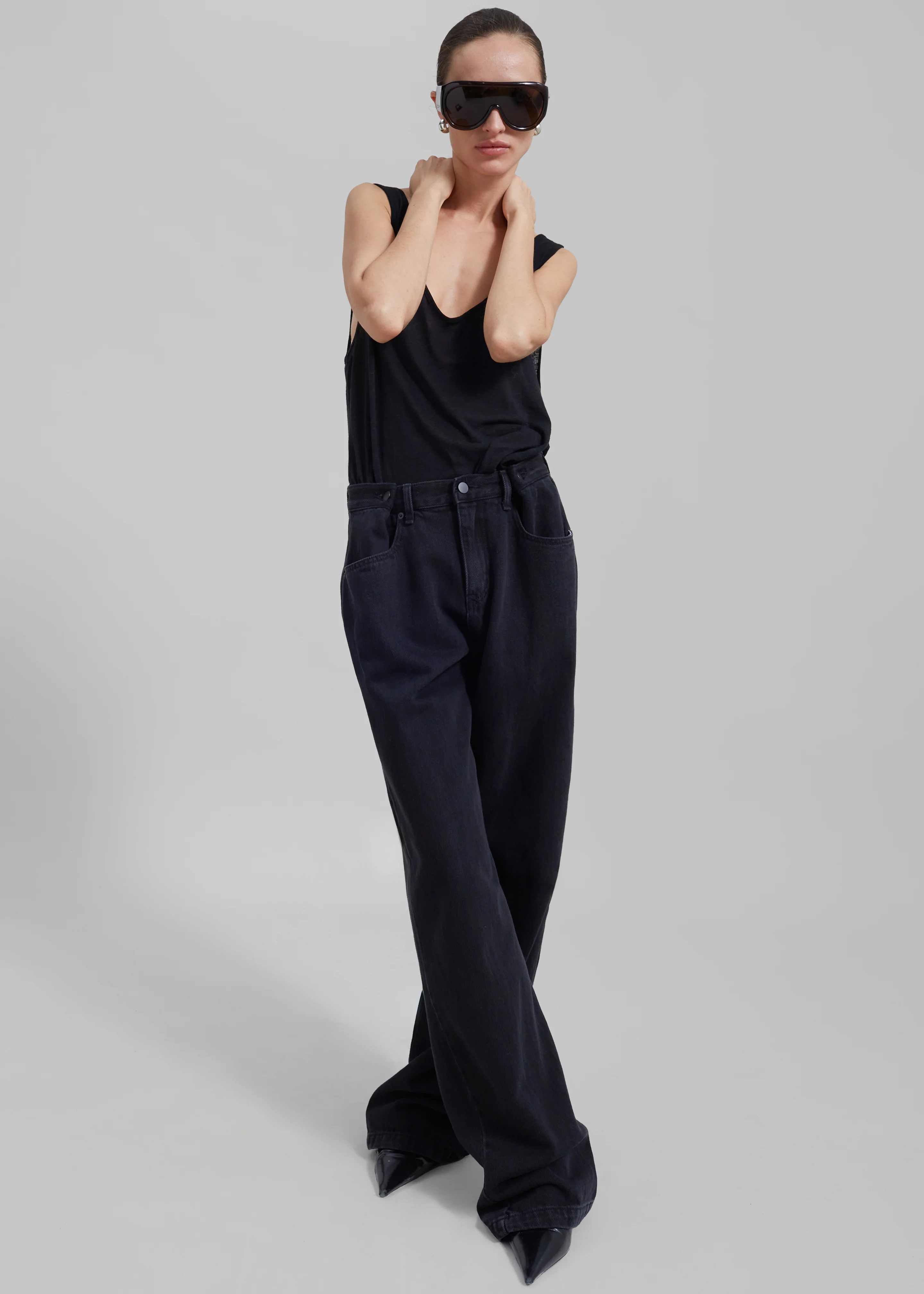 Hayla Denim Pants - Black Wash - Image 4