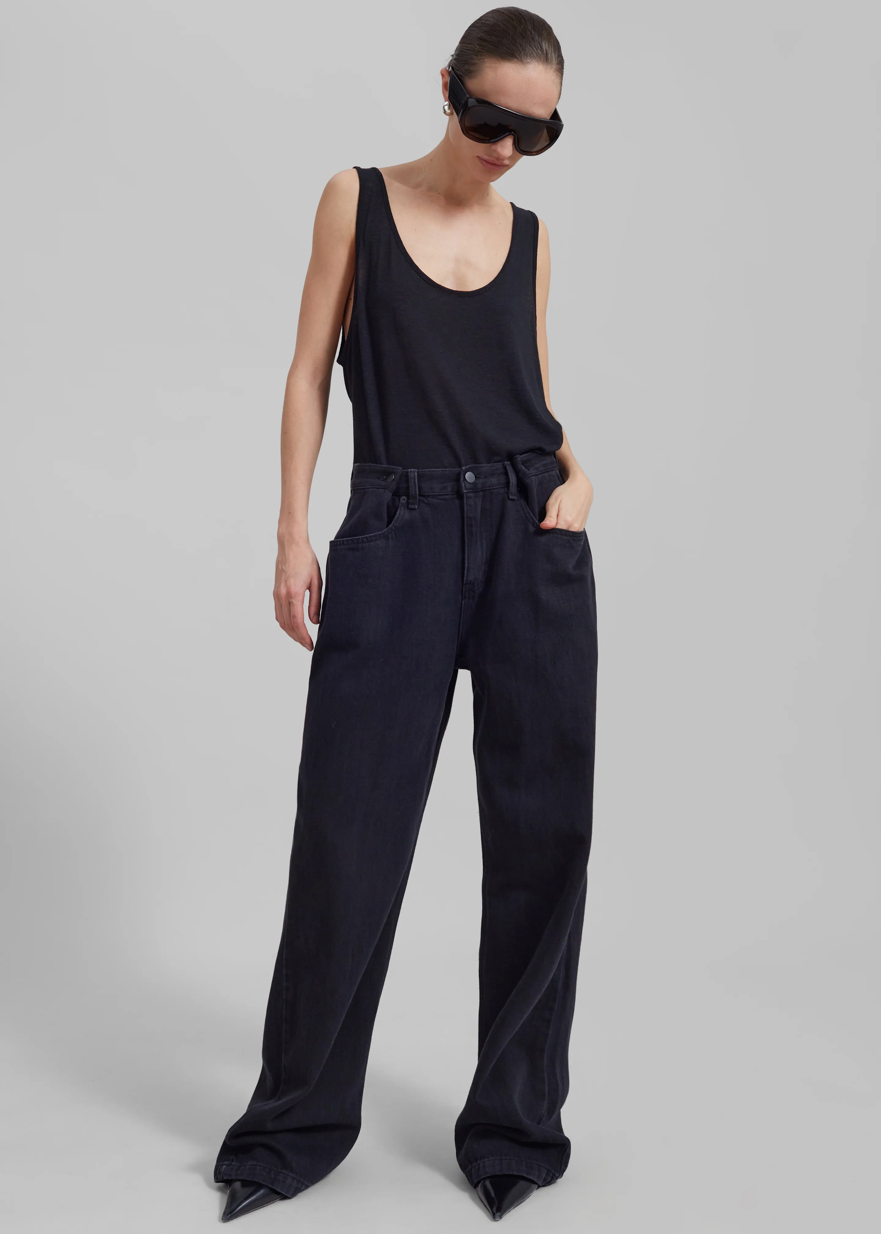 Hayla Denim Pants - Black Wash - Image 6