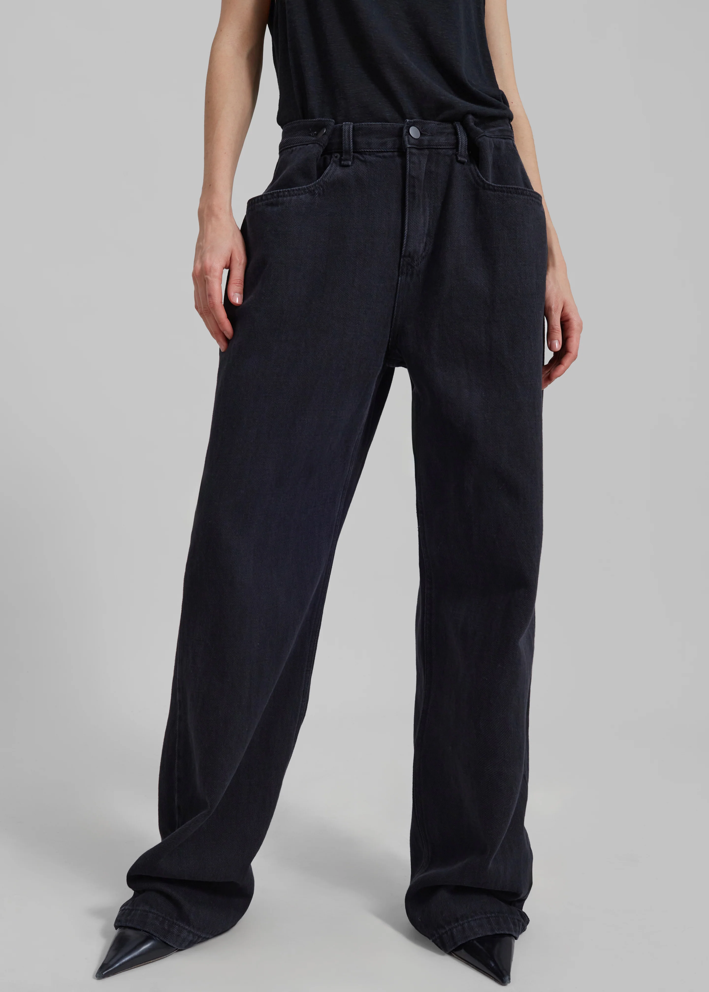 Hayla Denim Pants - Black Wash - Image 7
