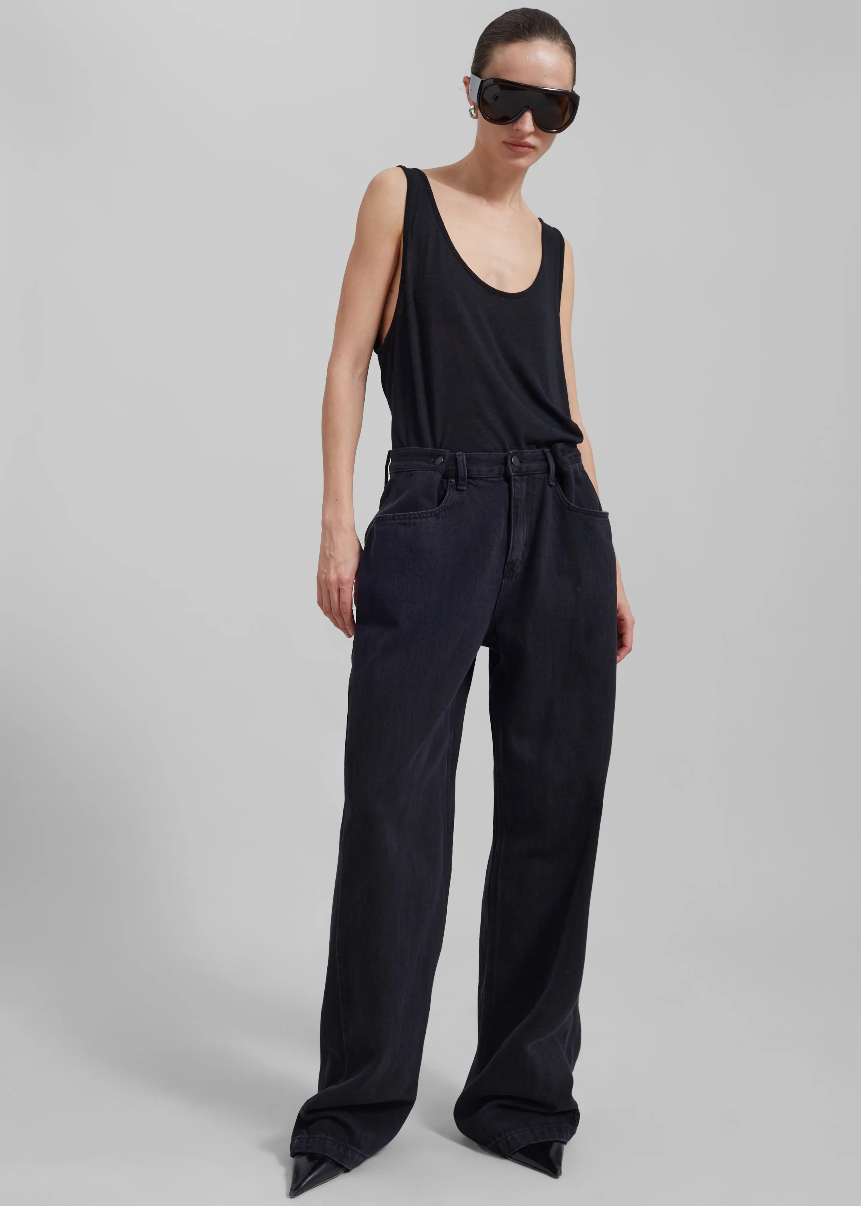 Hayla Denim Pants - Black Wash - Image 8