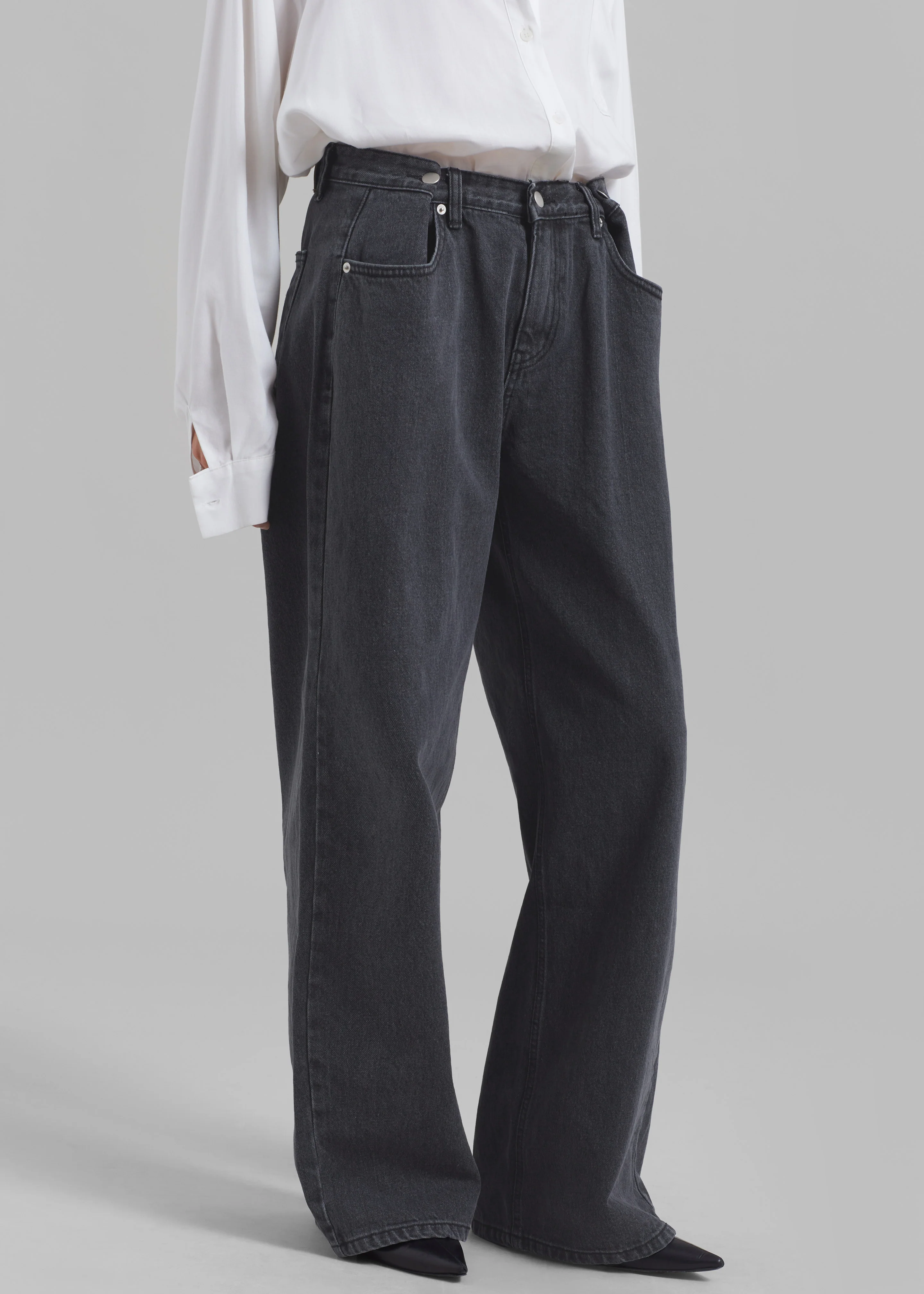 Hayla Denim Pants - Grey Wash - Image 7