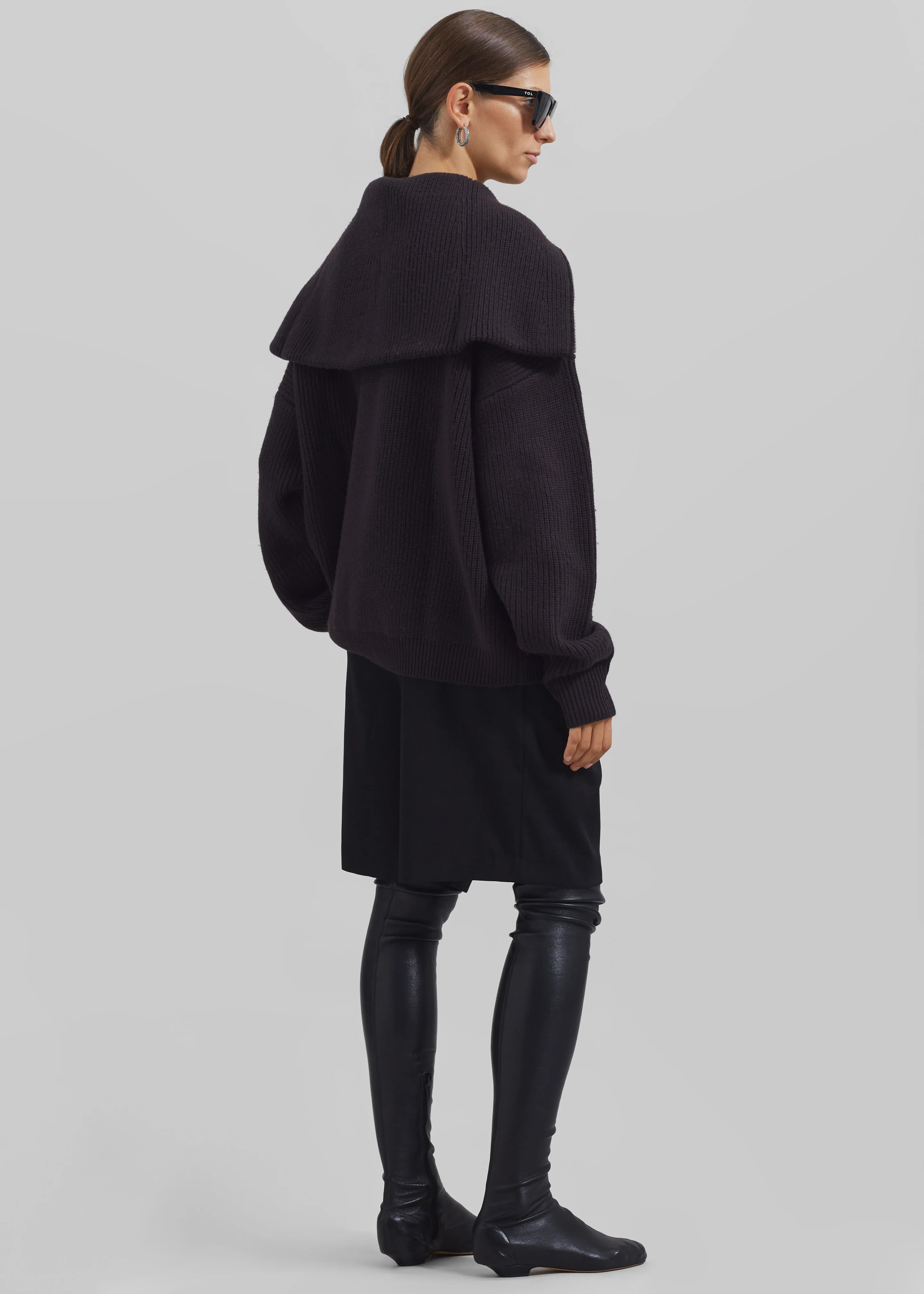 Hazel Oversized Wool Jumper - Dark Plum - Image 11