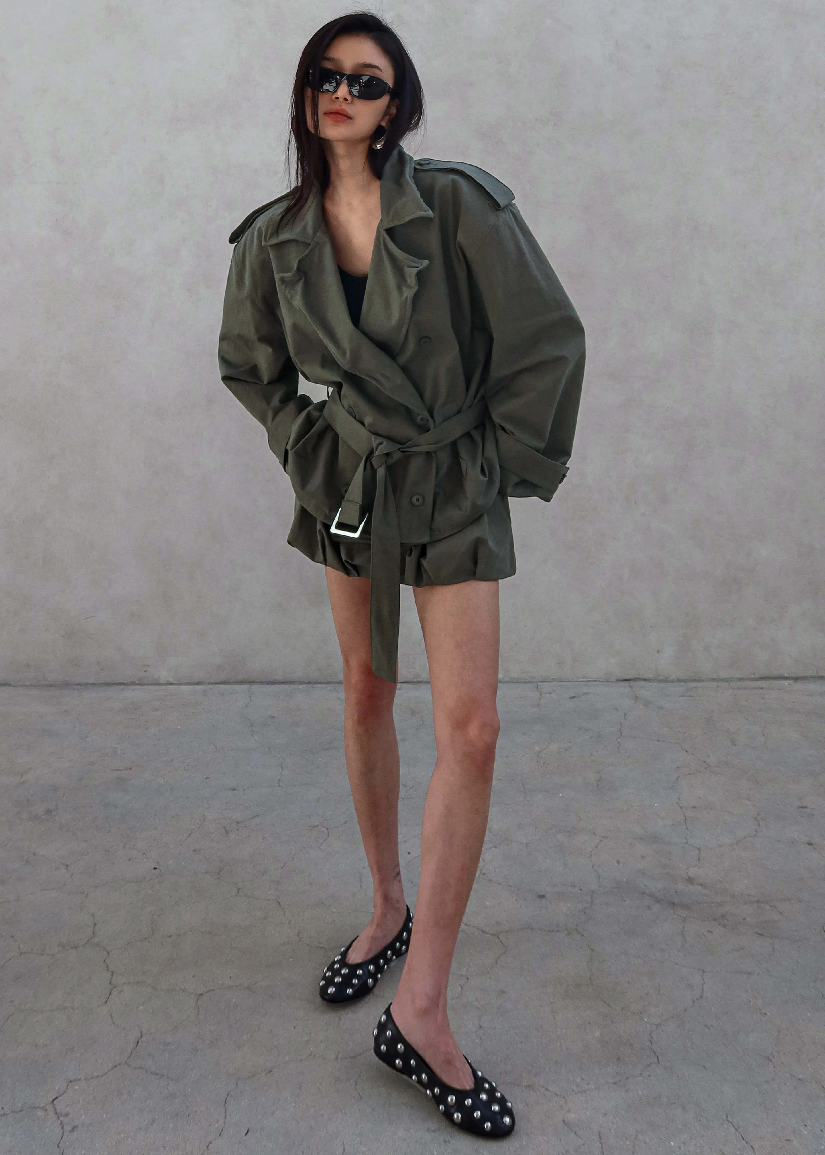Hedley Wired Short Trench - Olive - Image 7