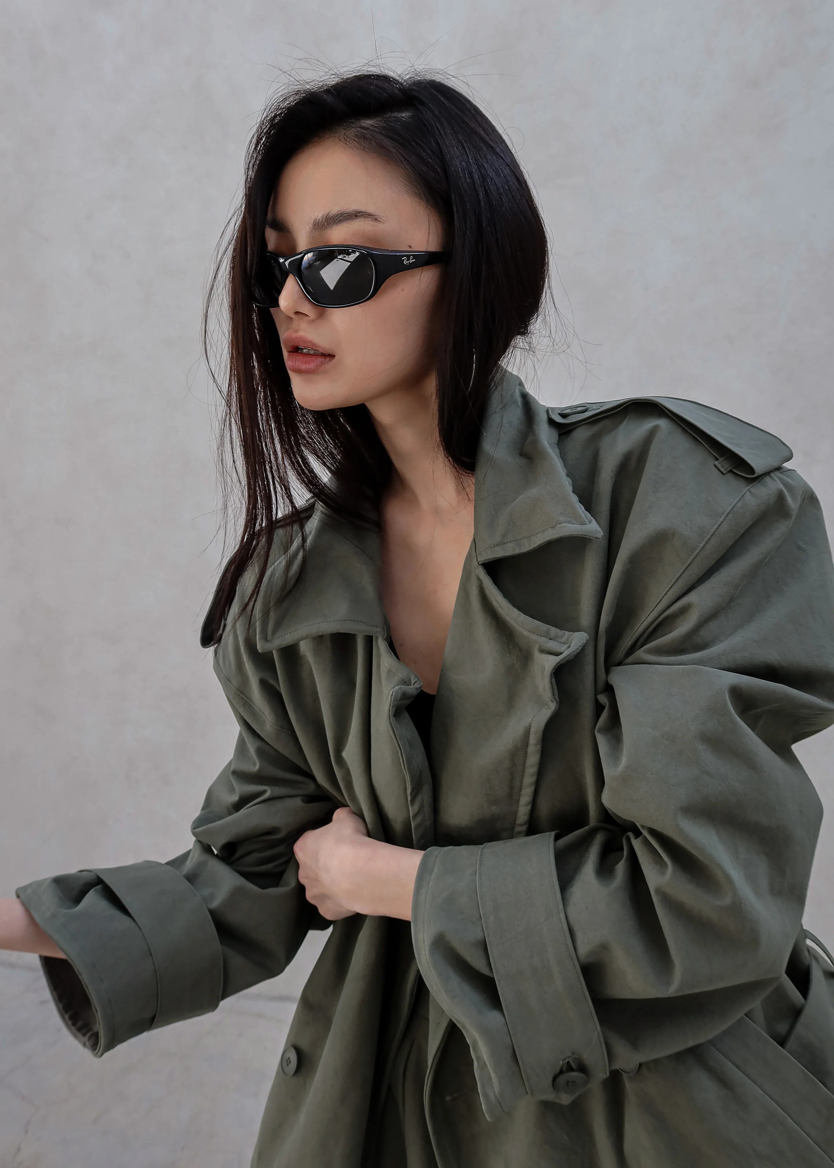 Hedley Wired Short Trench - Olive - Image 8
