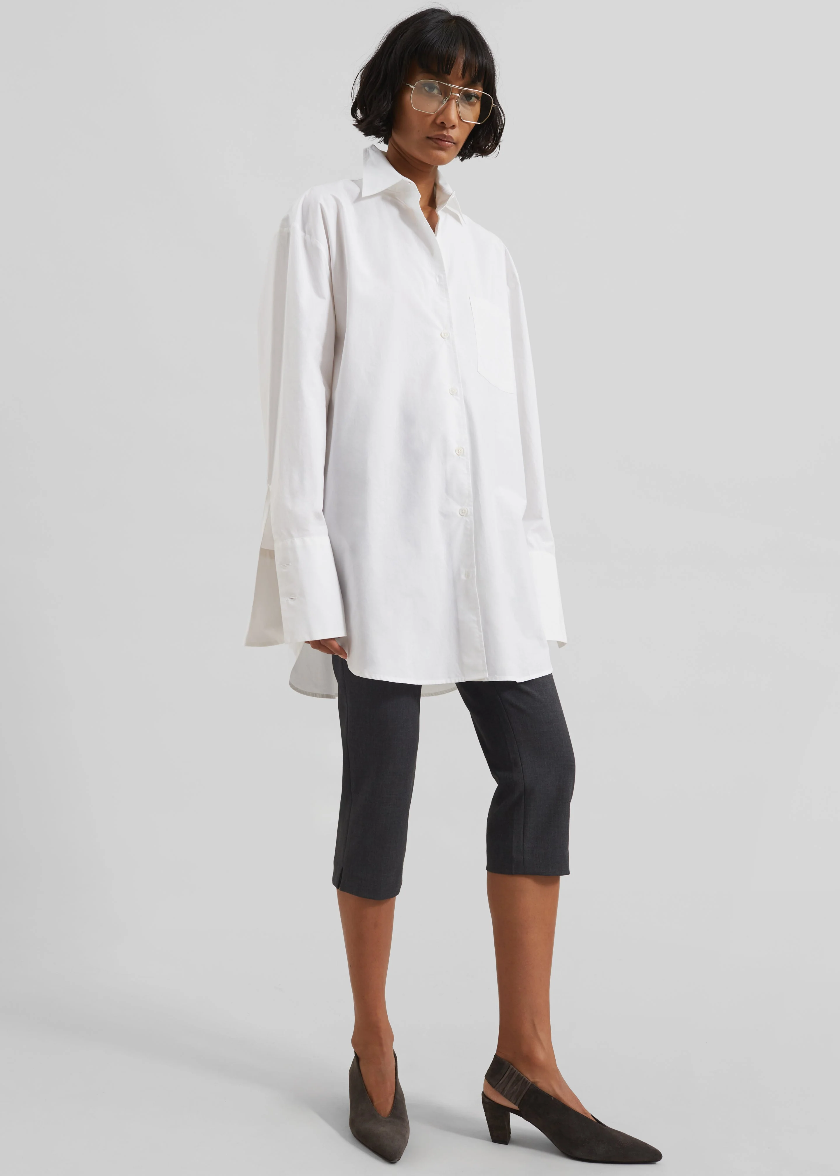 Helen Organic Cotton Long Shirt - White - Image 2