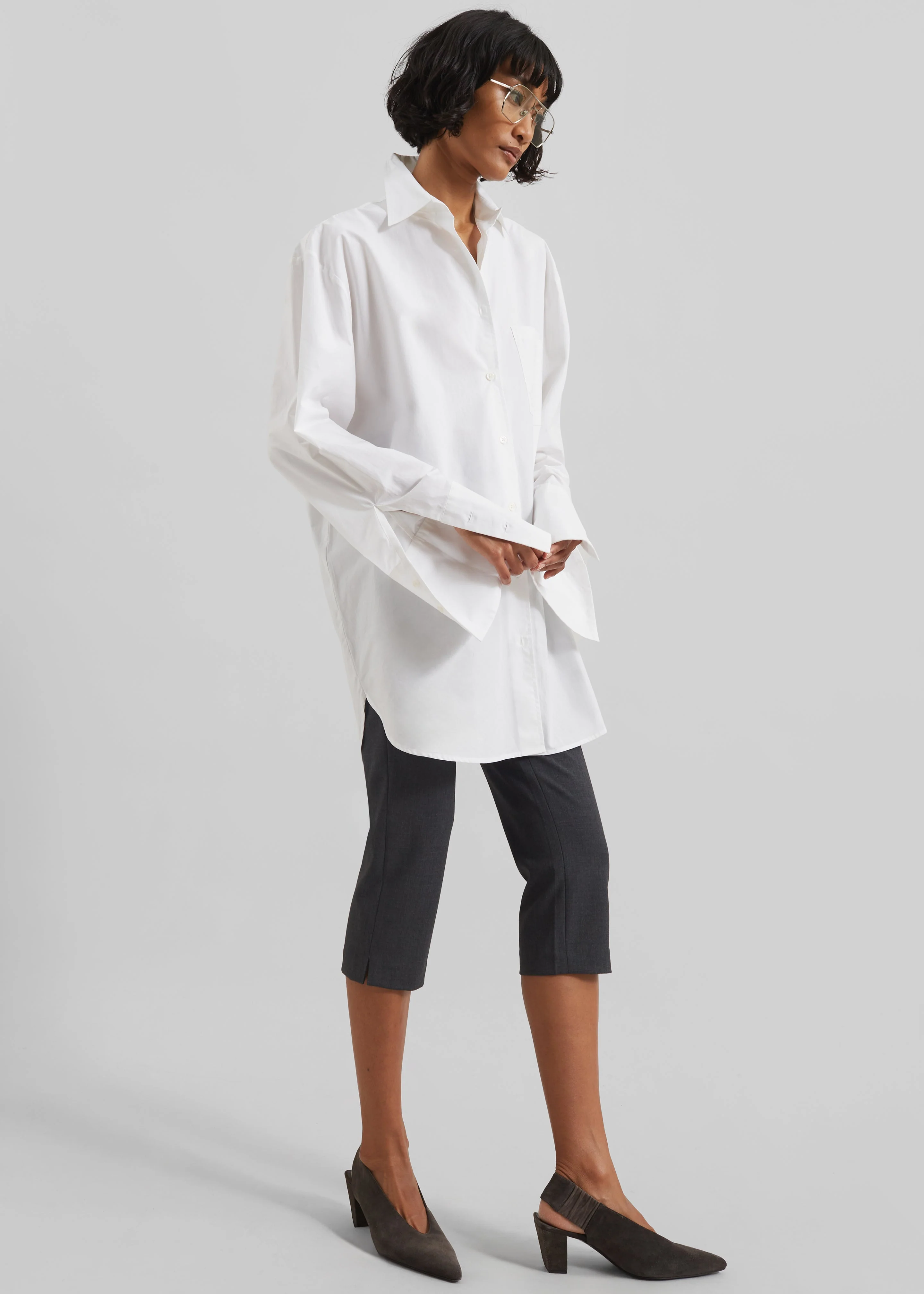 Helen Organic Cotton Long Shirt - White - Image 5