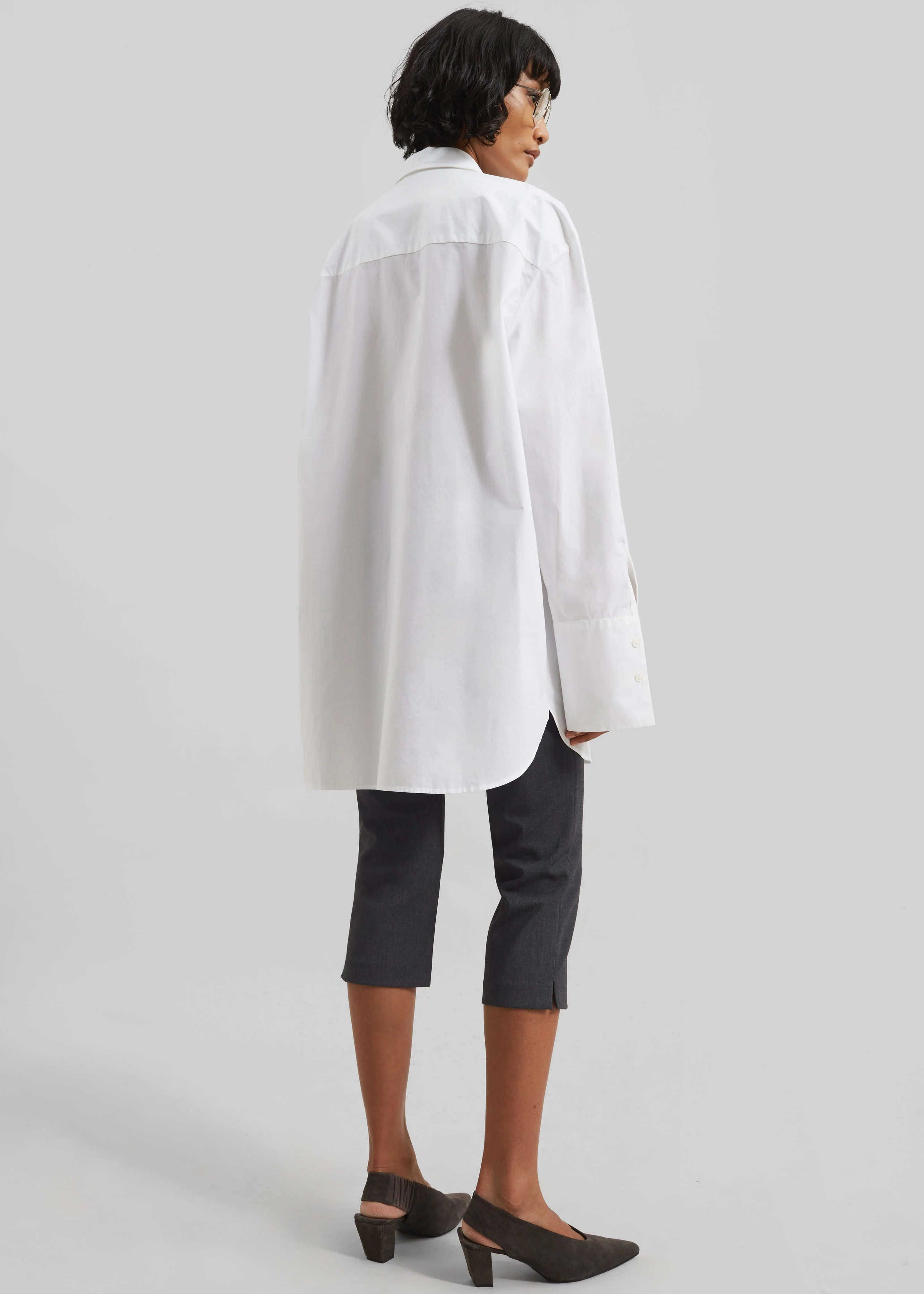 Helen Organic Cotton Long Shirt - White - Image 6