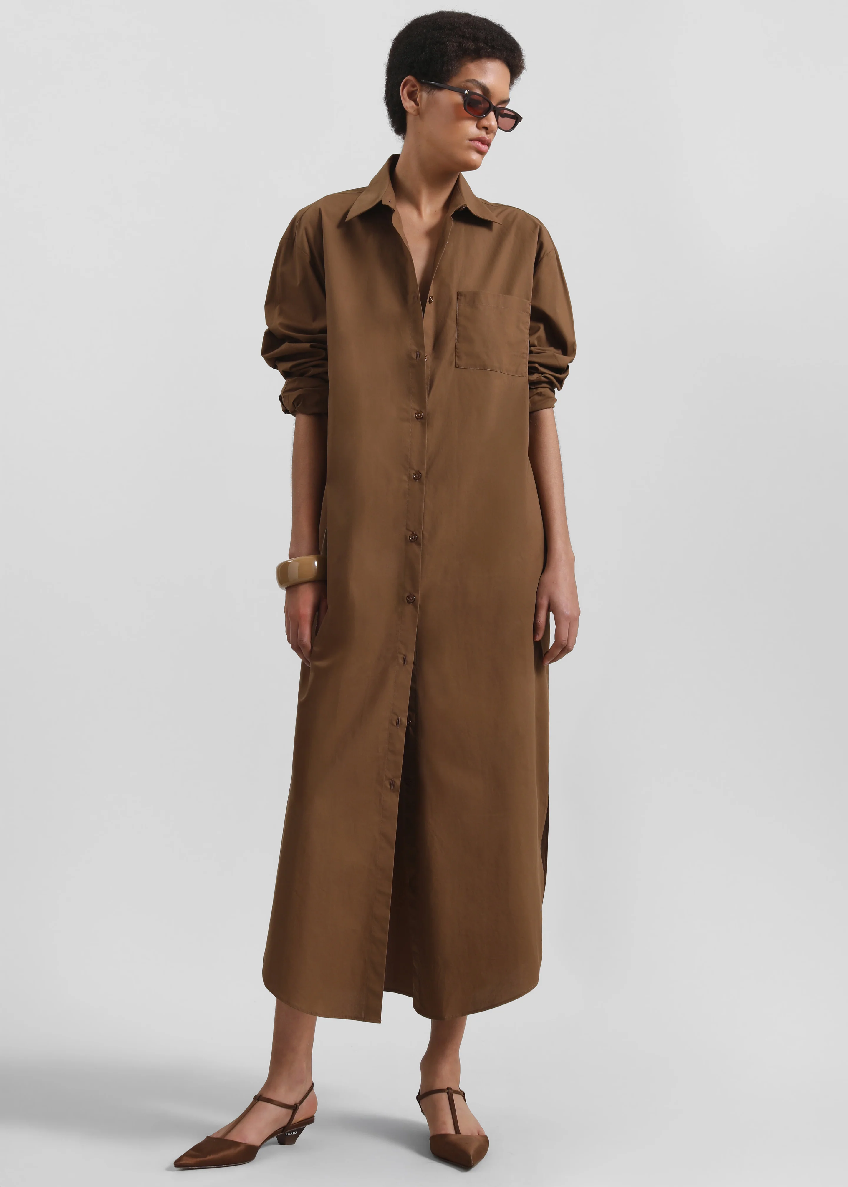 Helena Shirt Dress - Brown - Image 2
