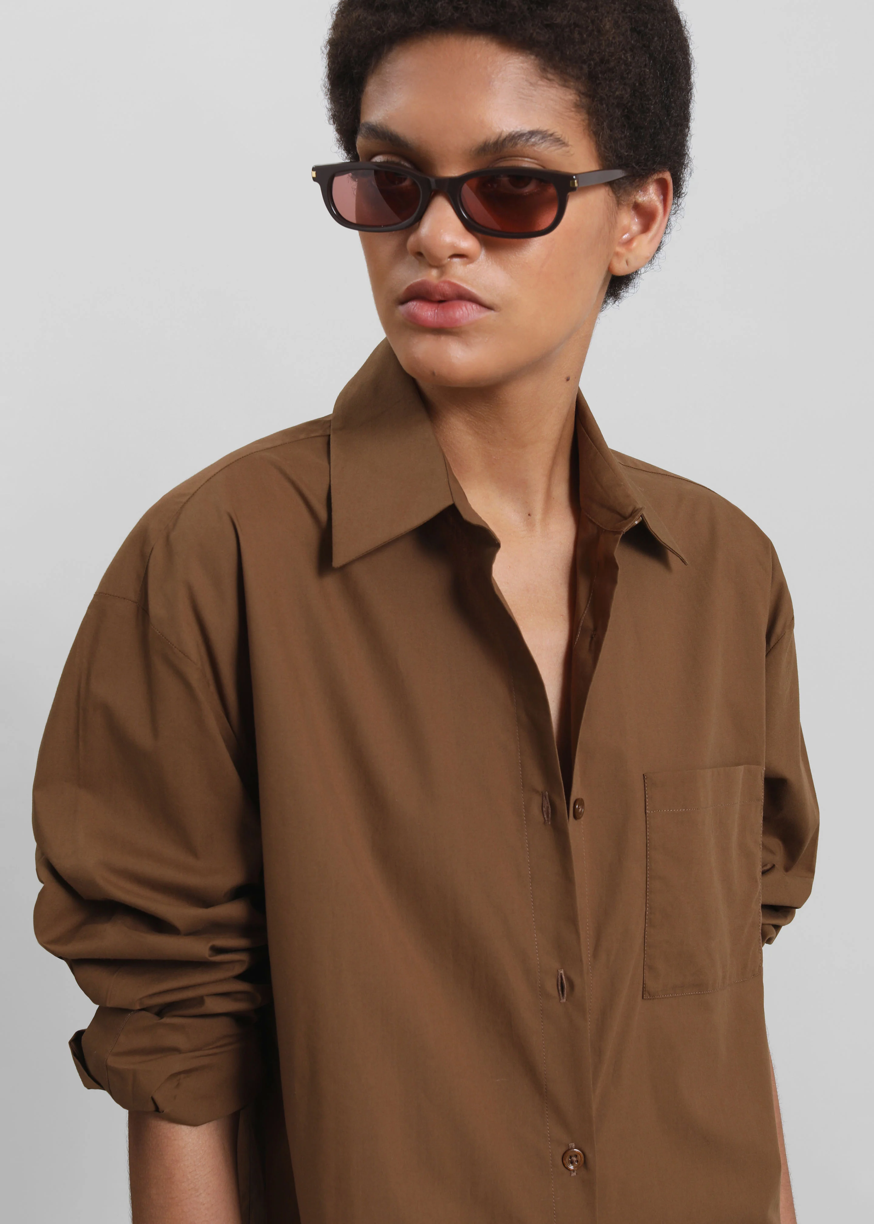 Helena Shirt Dress - Brown - Image 3