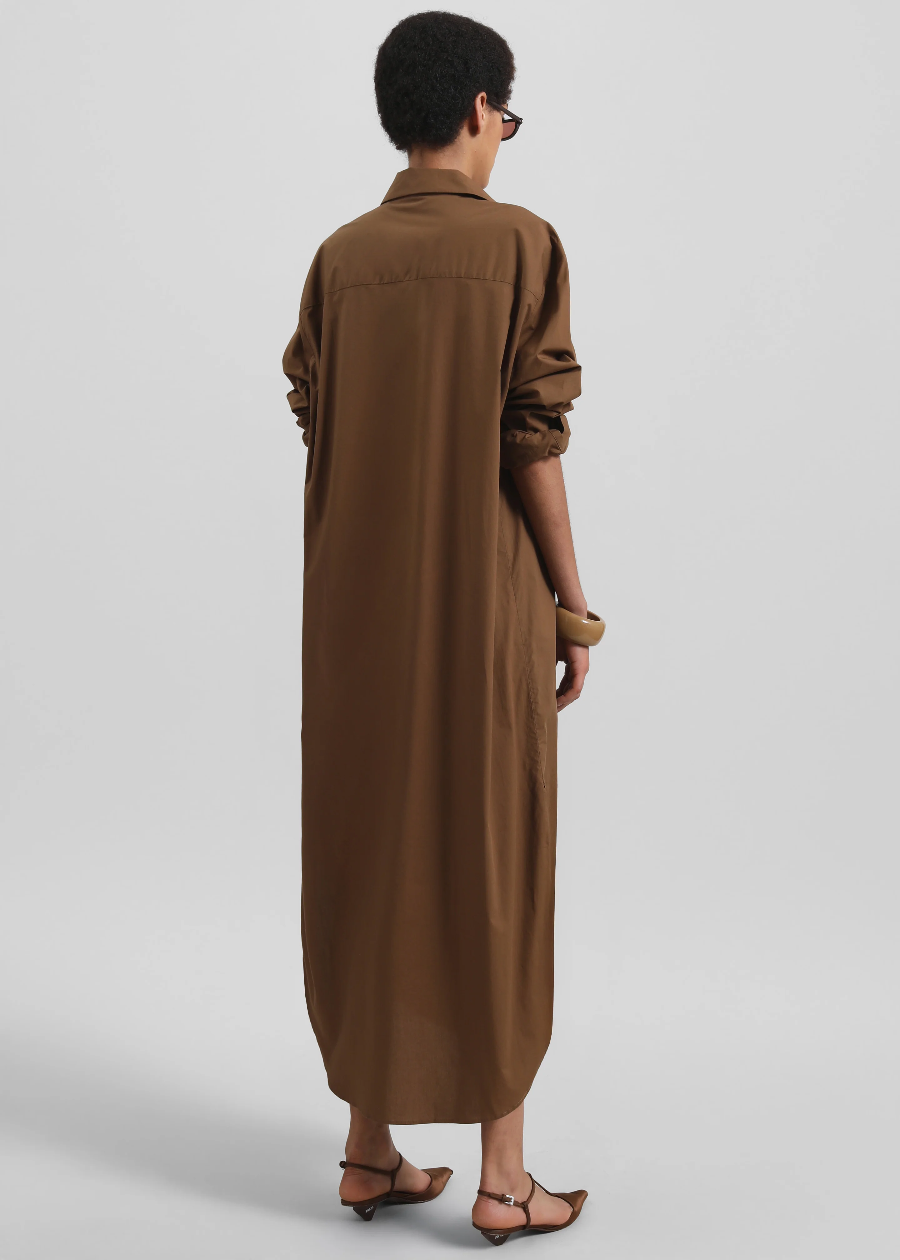 Helena Shirt Dress - Brown - Image 5