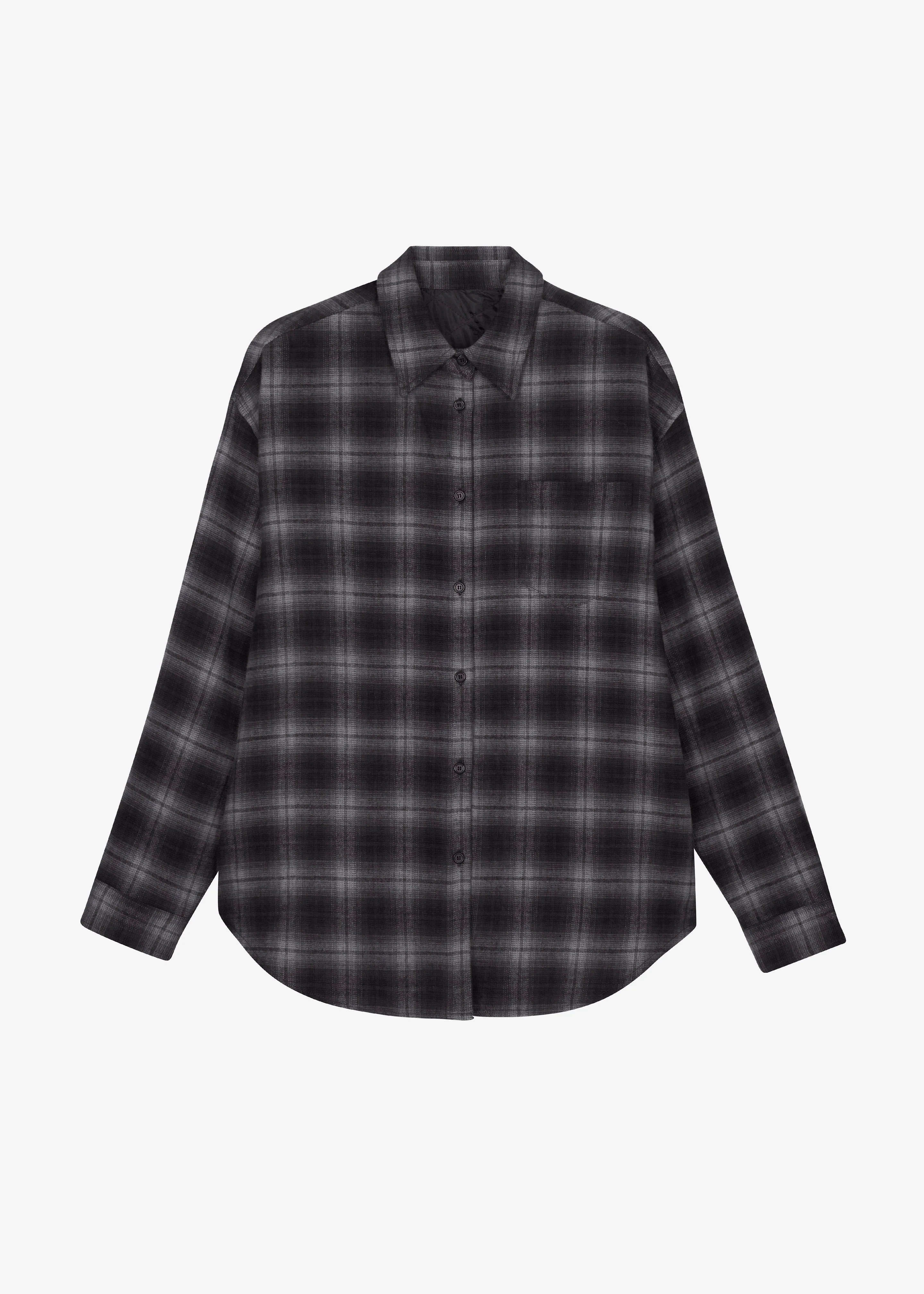 Helka Flannel Quilted Shirt - Charcoal - Image 13