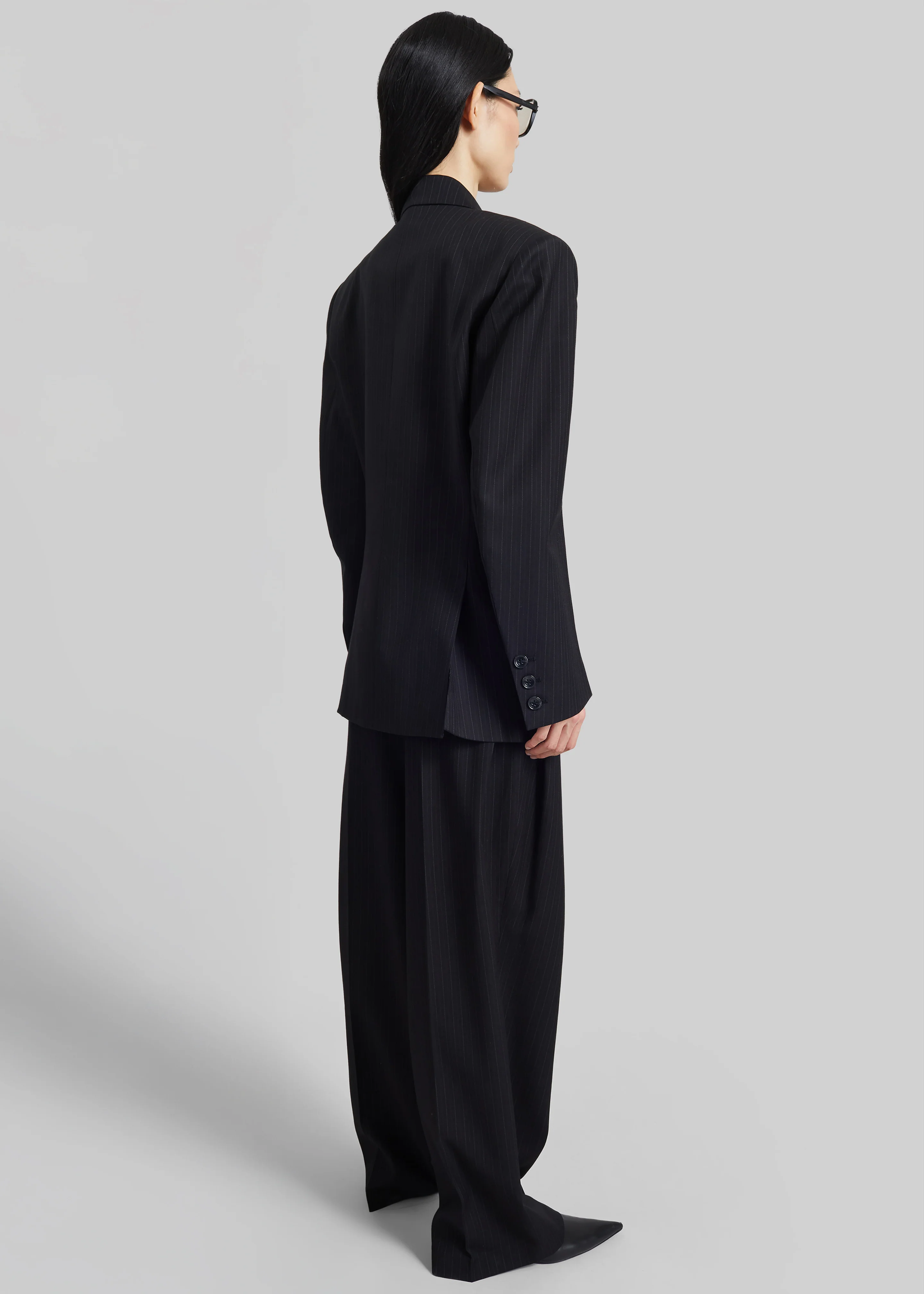 Helmond Double-Breasted Blazer - Black Multi Stripe - Image 7