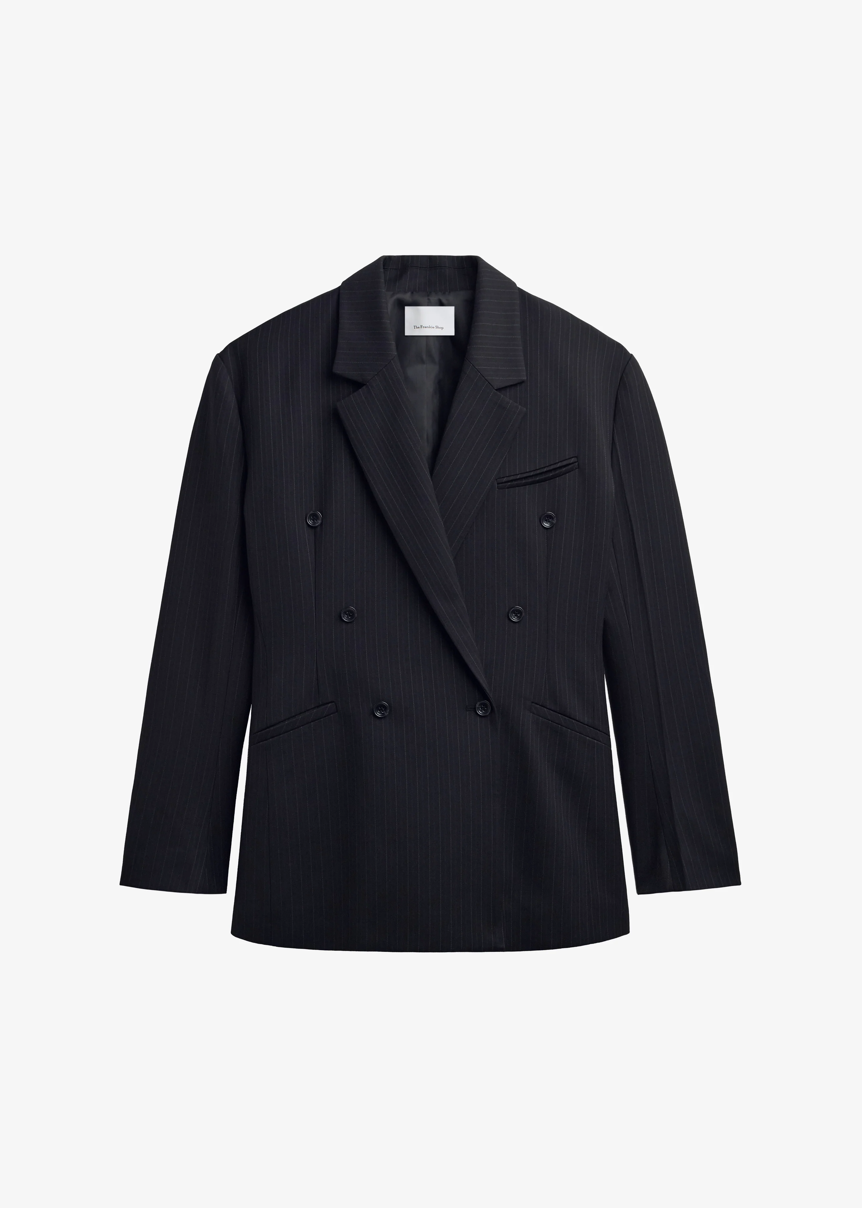 Helmond Double-Breasted Blazer - Black Multi Stripe - Image 8