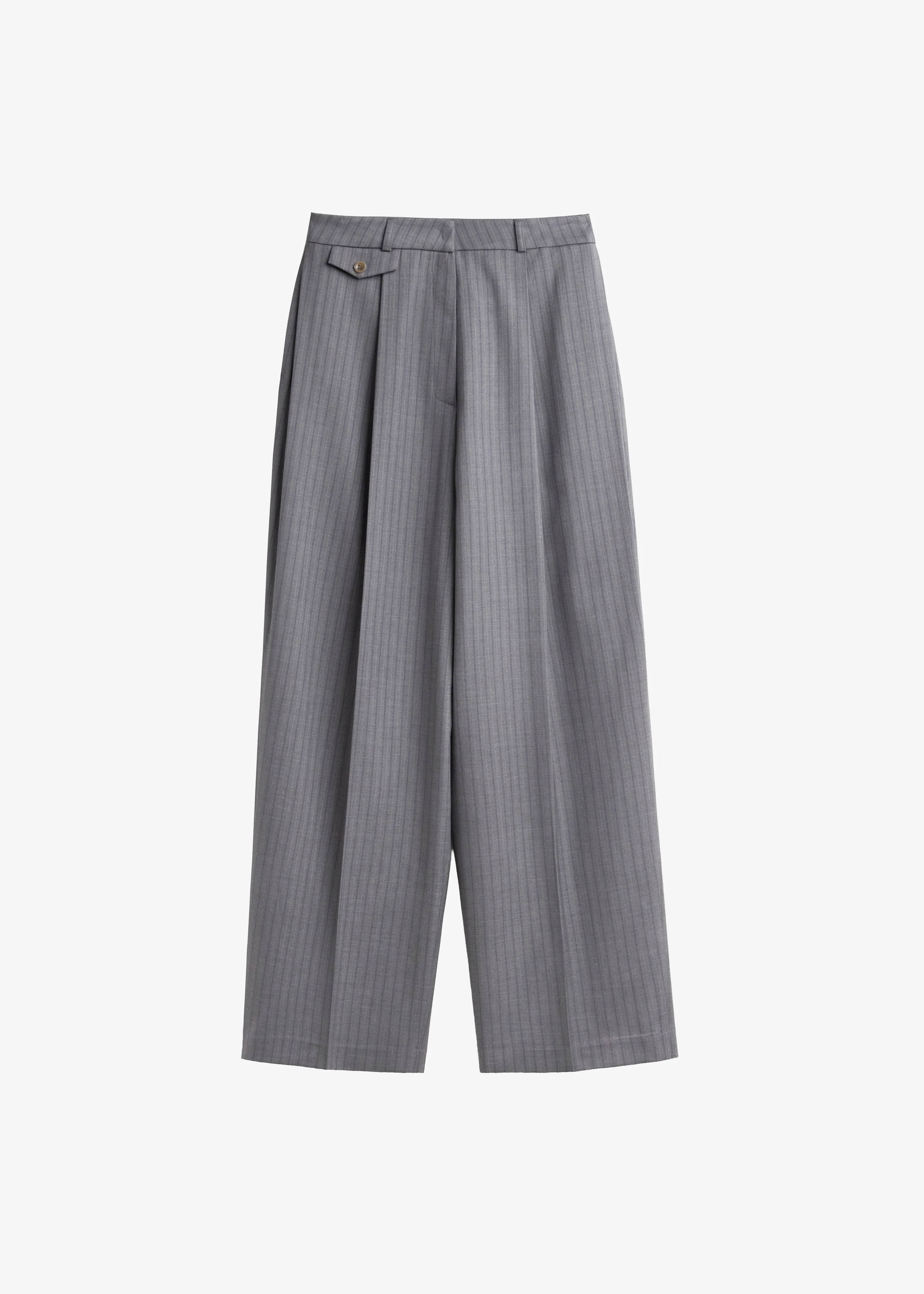 Helmond Pleated Trousers - Grey Multi Stripe - Image 8