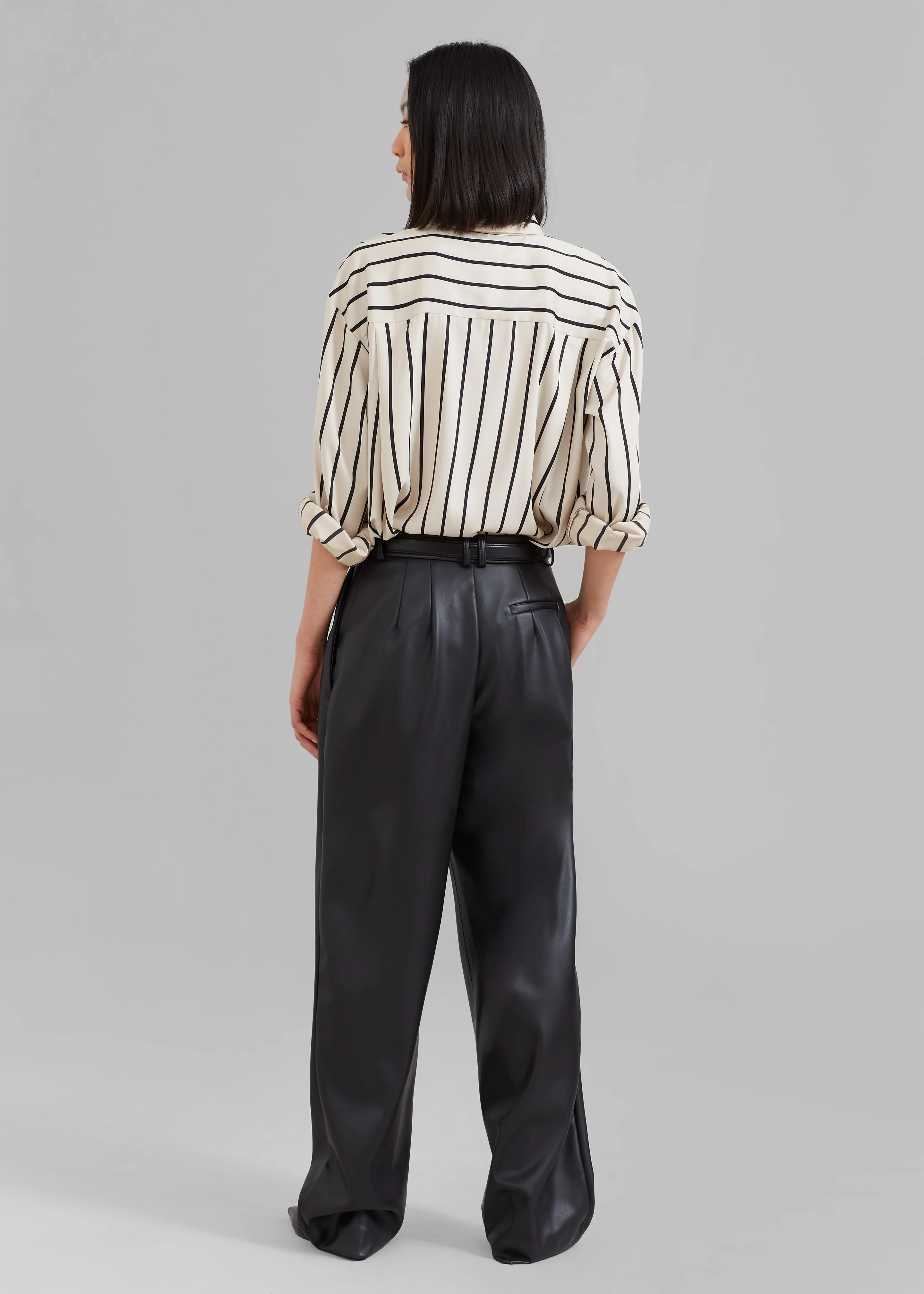 Helsinki Faux Leather Pants - Black - Image 14