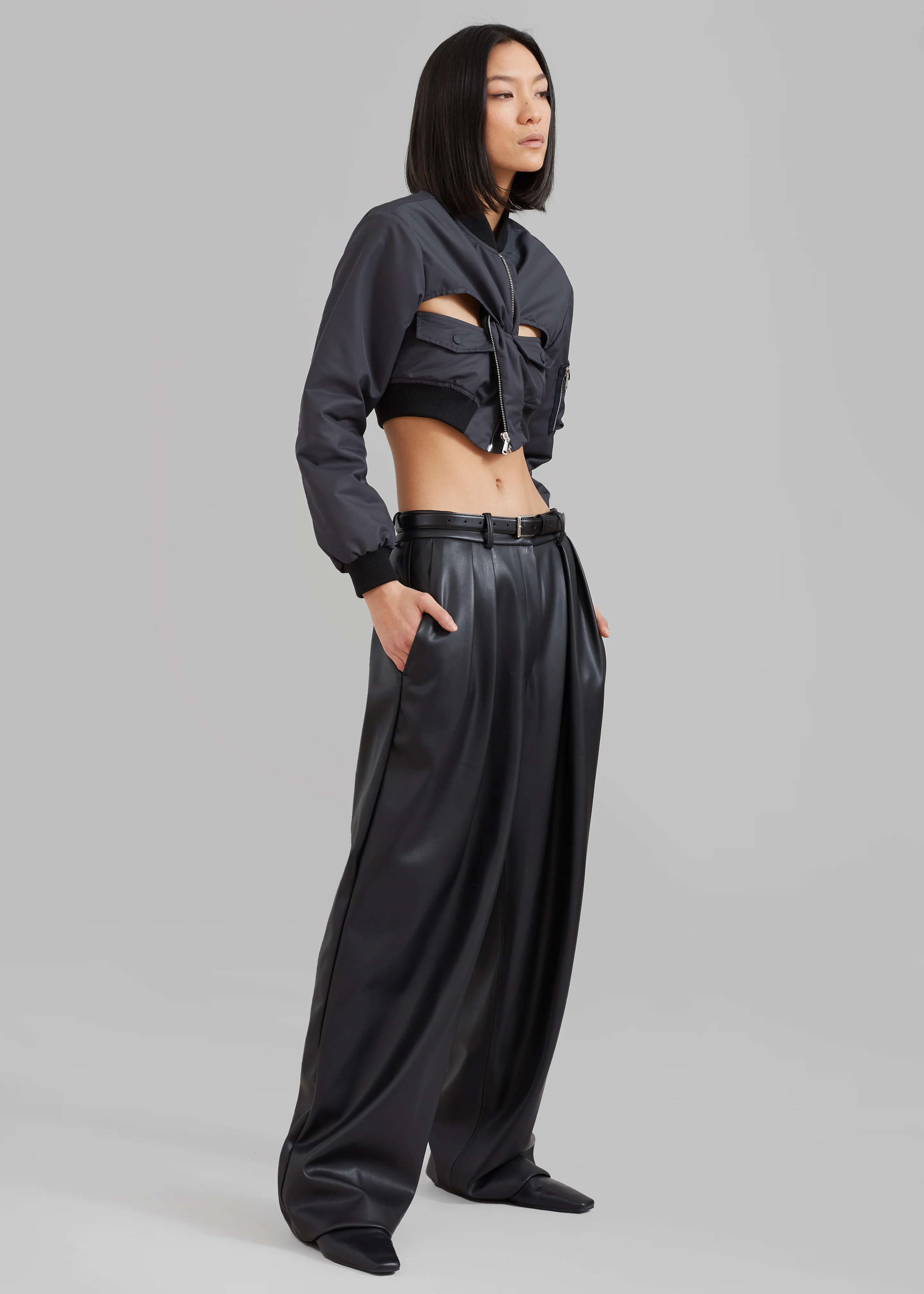 Helsinki Faux Leather Pants - Black - Image 3