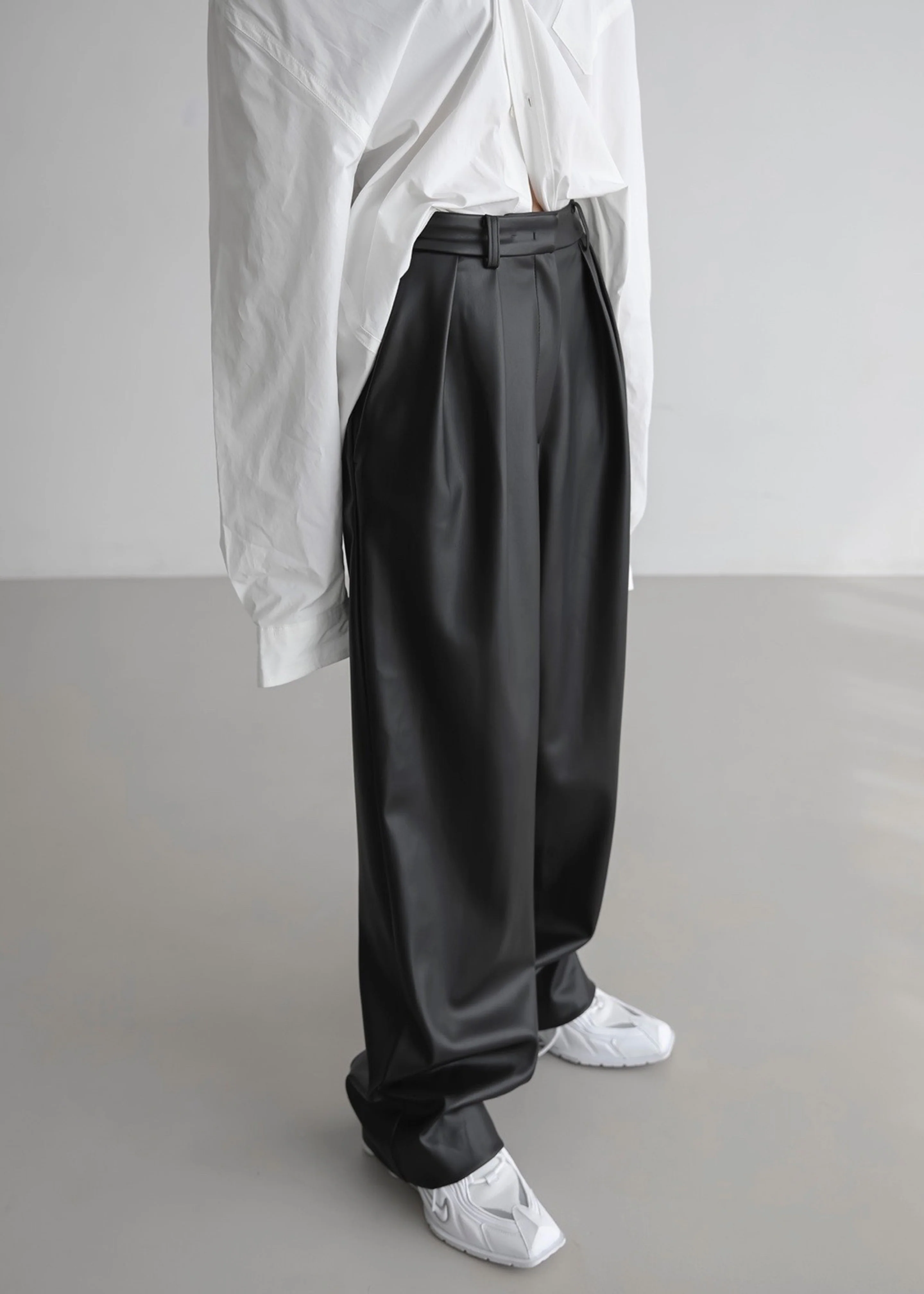 Helsinki Faux Leather Pants - Black - Image 4