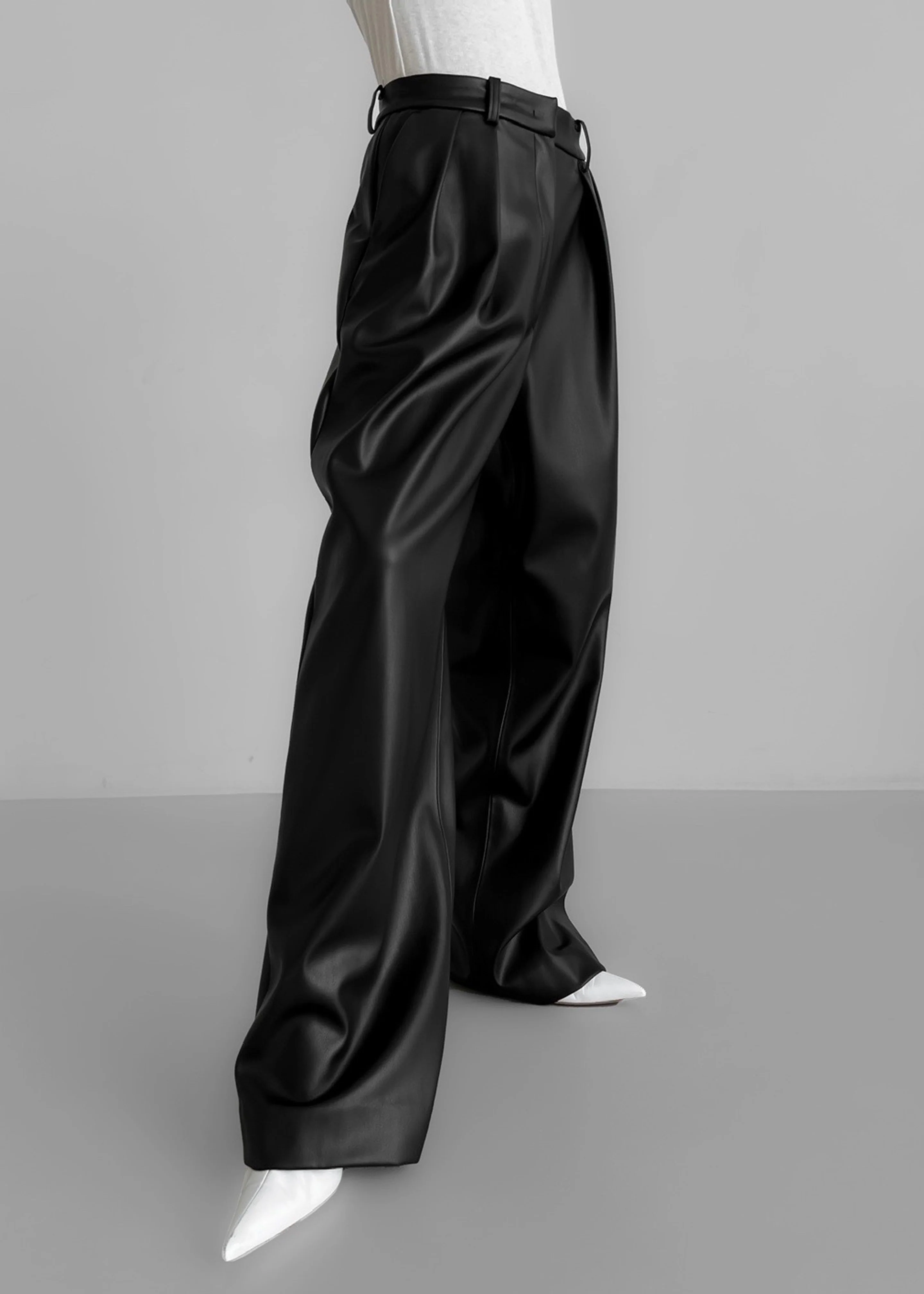 Helsinki Faux Leather Pants - Black - Image 5