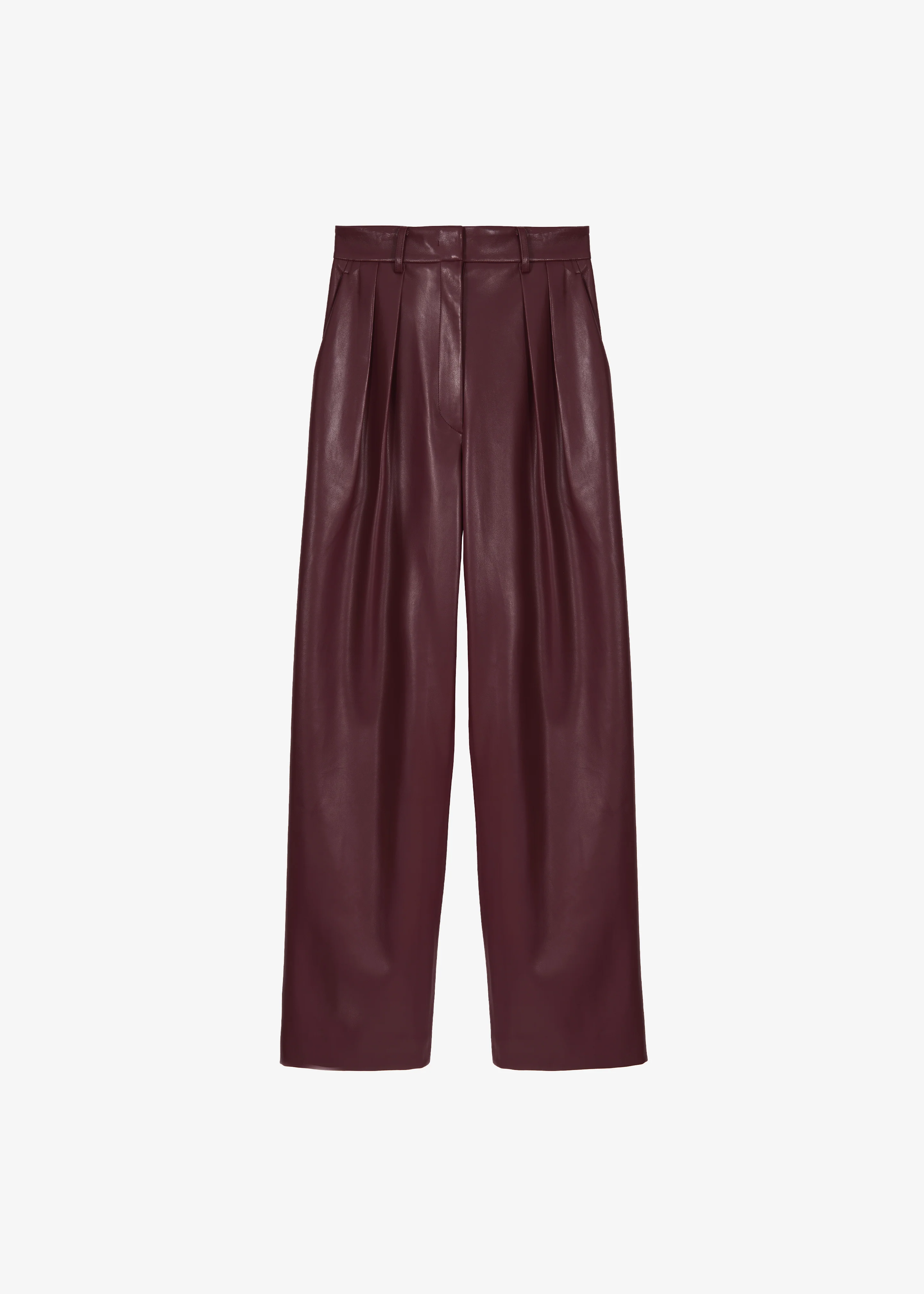 Helsinki Faux Leather Pants - Burgundy - Image 12