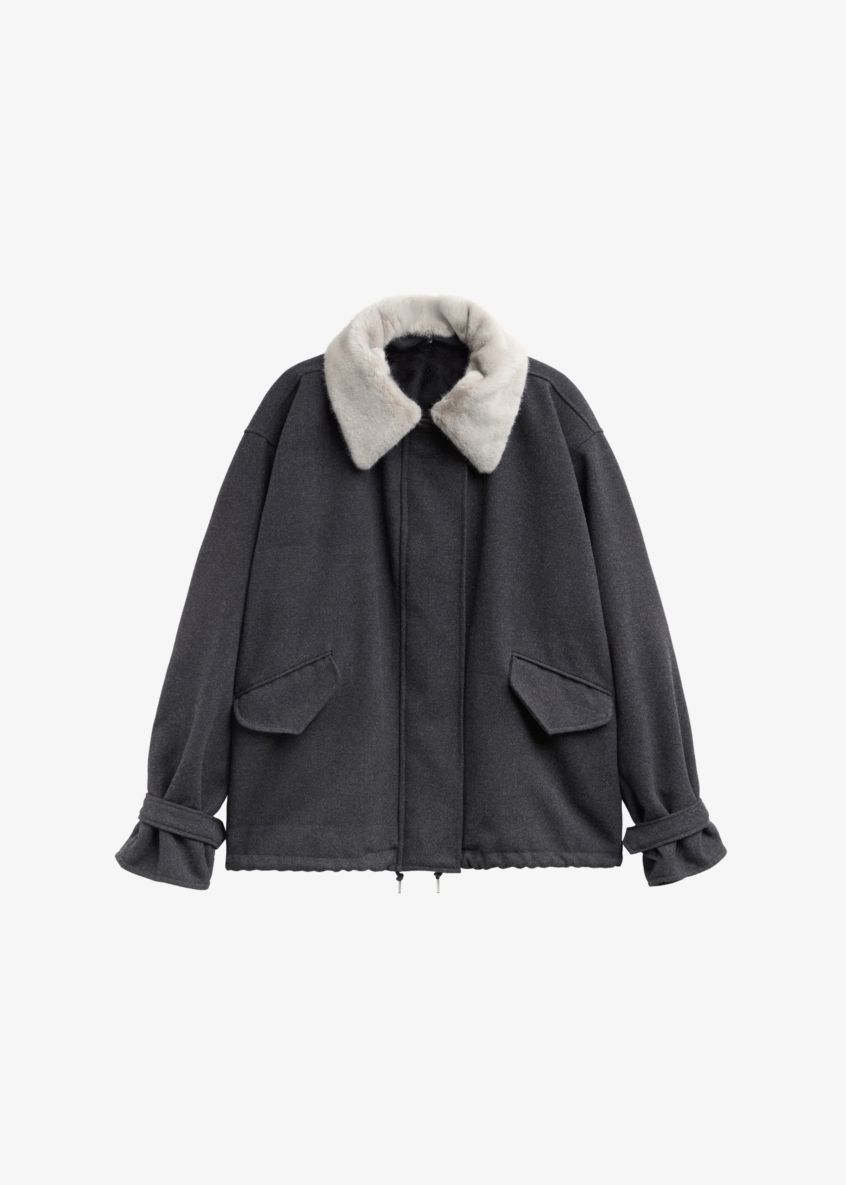 Hemavan Faux Fur Lined Jacket - Dark Grey - Image 10