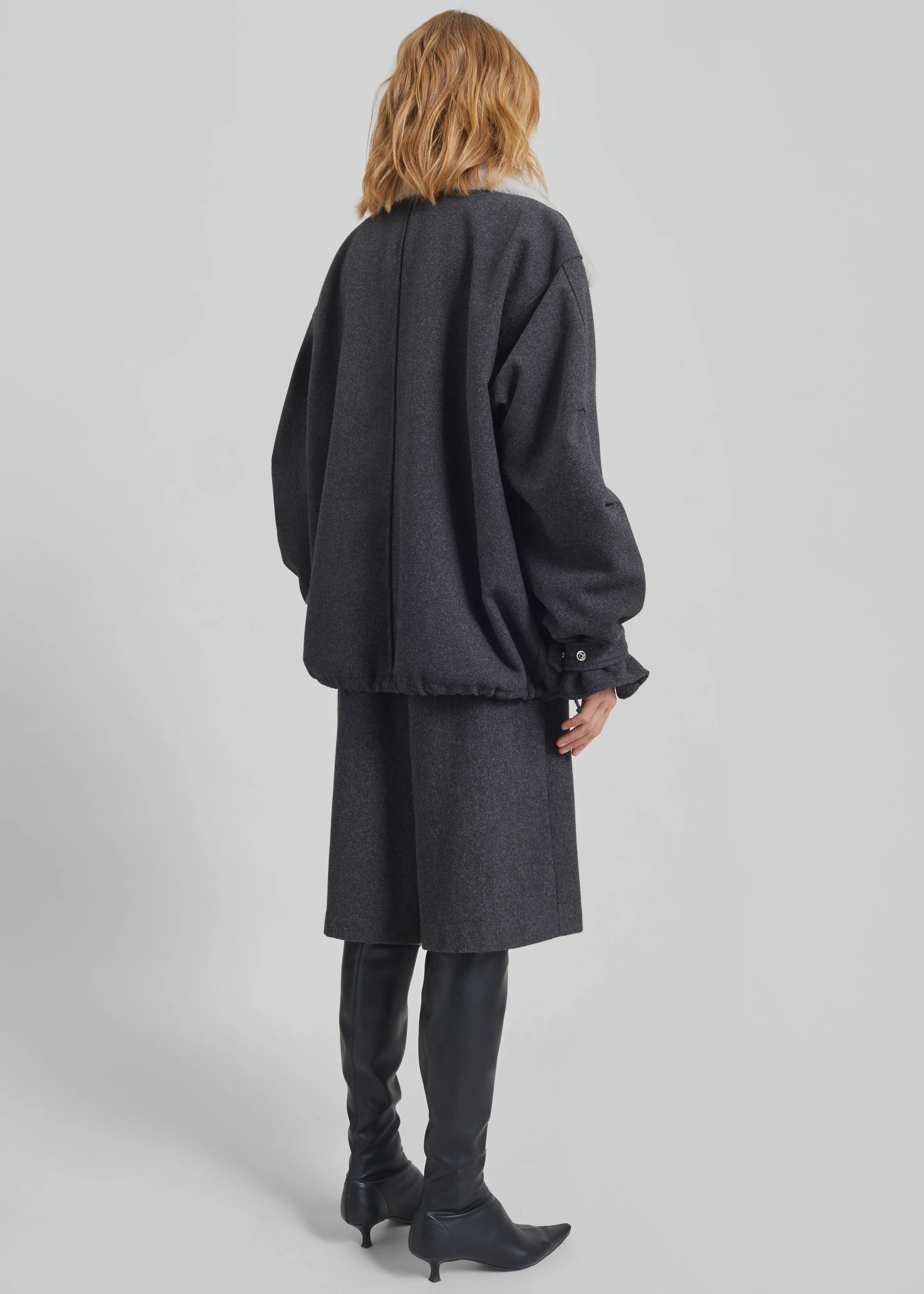 Hemavan Faux Fur Lined Jacket - Dark Grey - Image 9