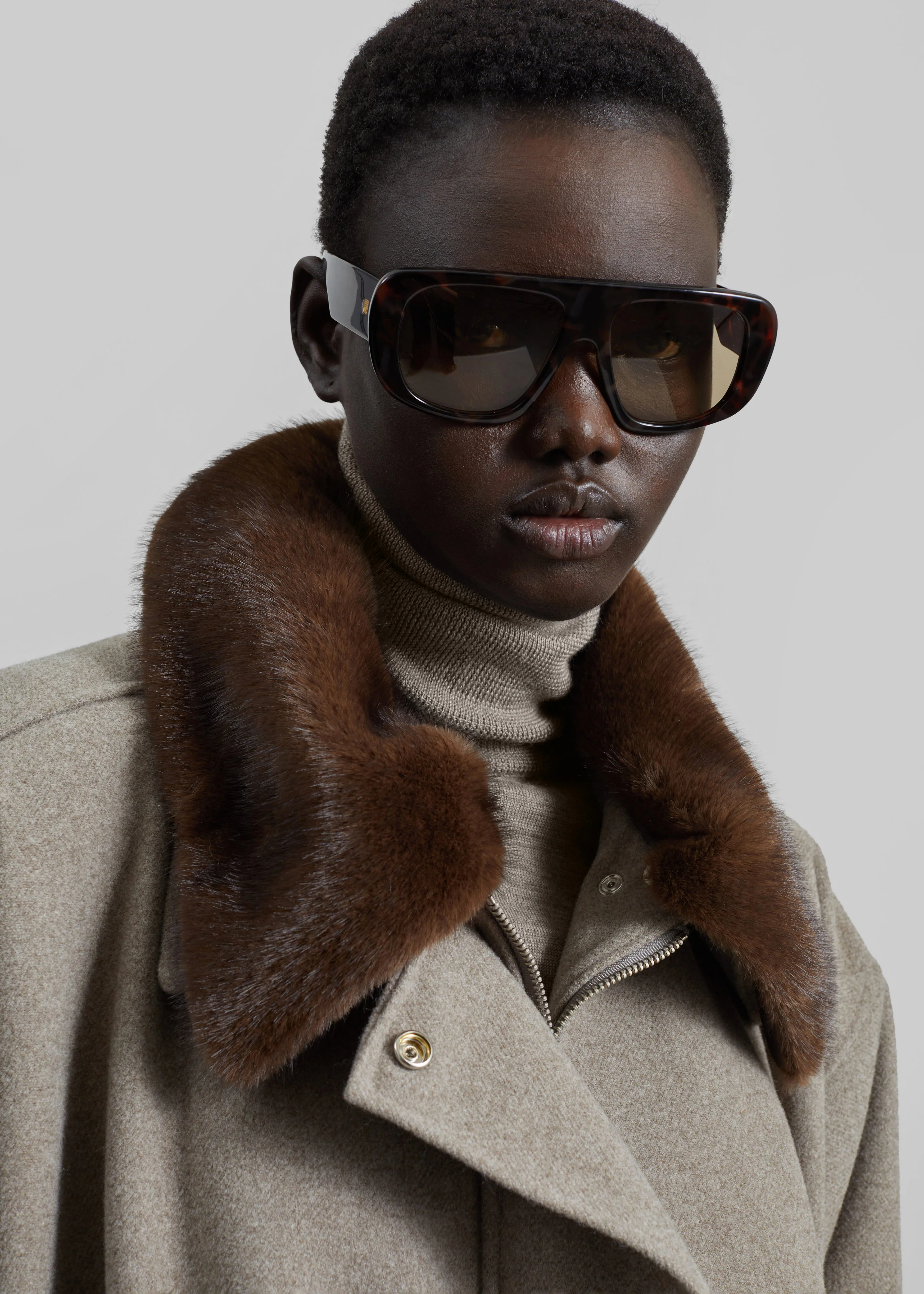 Hemavan Faux Fur Lined Jacket - Taupe - Image 4
