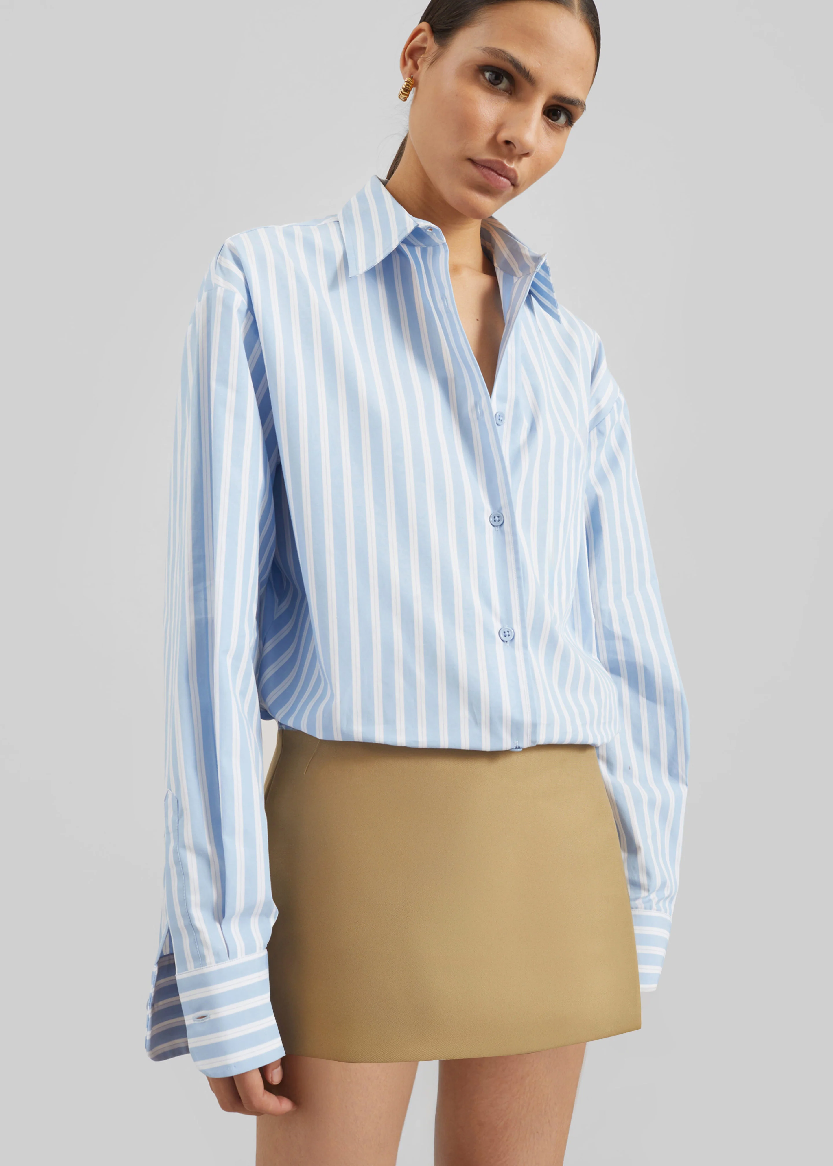 Hera Cotton Mini Skirt - Camel - Image 5