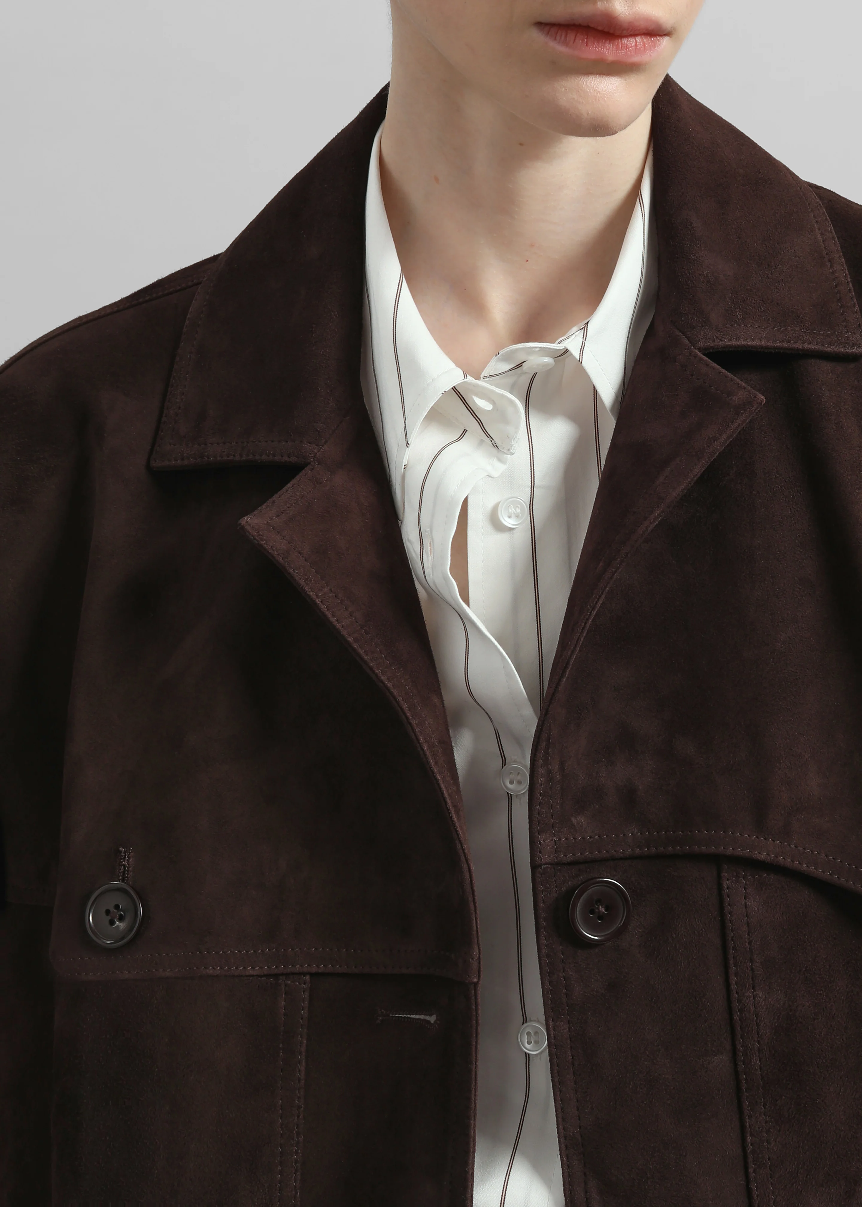 Hester Faux Suede Jacket - Brown - Image 4