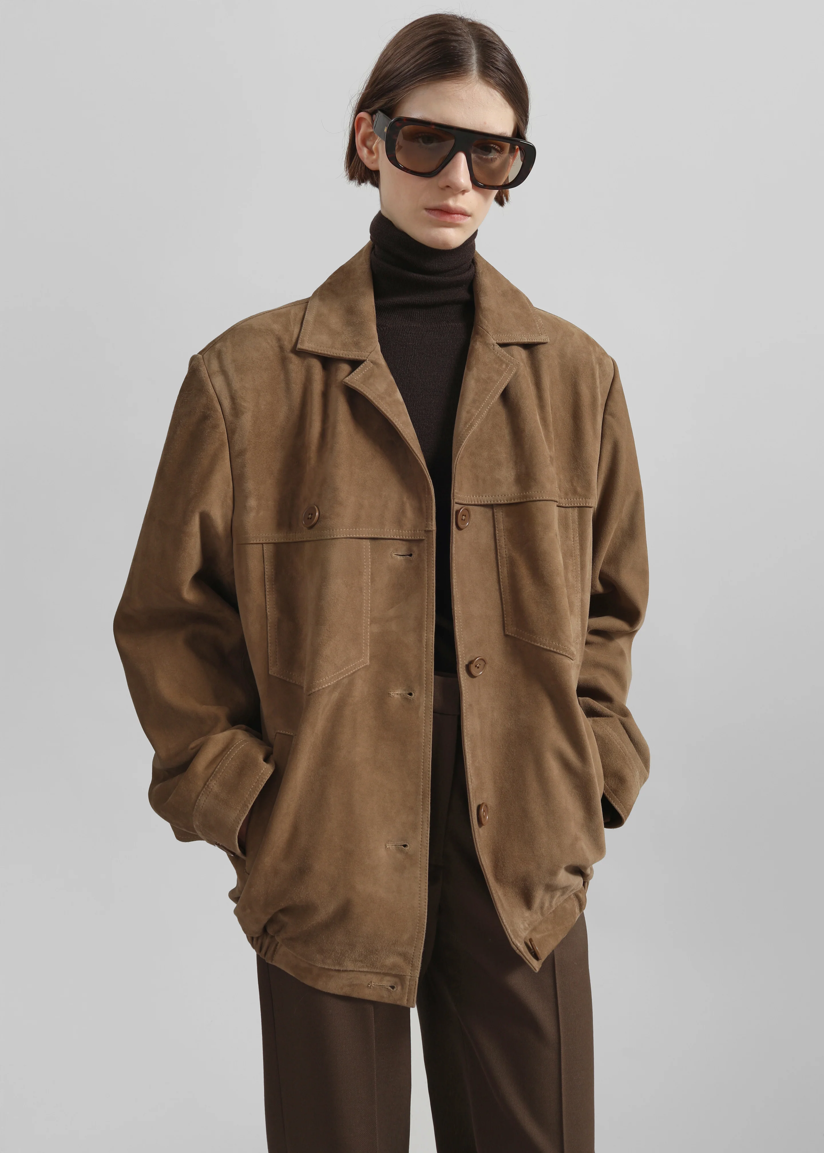 Hester Faux Suede Jacket - Camel - Image 4