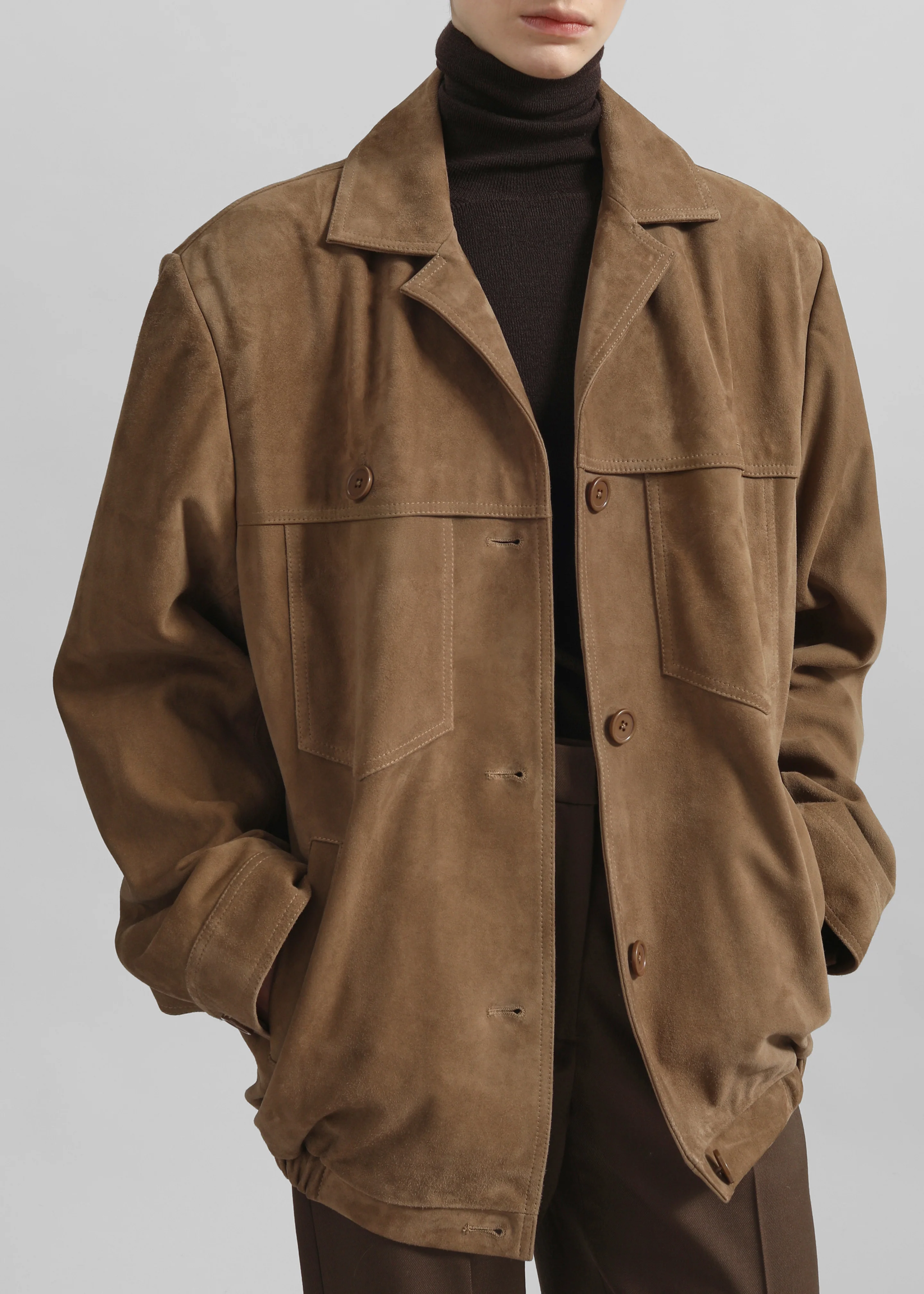 Hester Faux Suede Jacket - Camel - Image 5