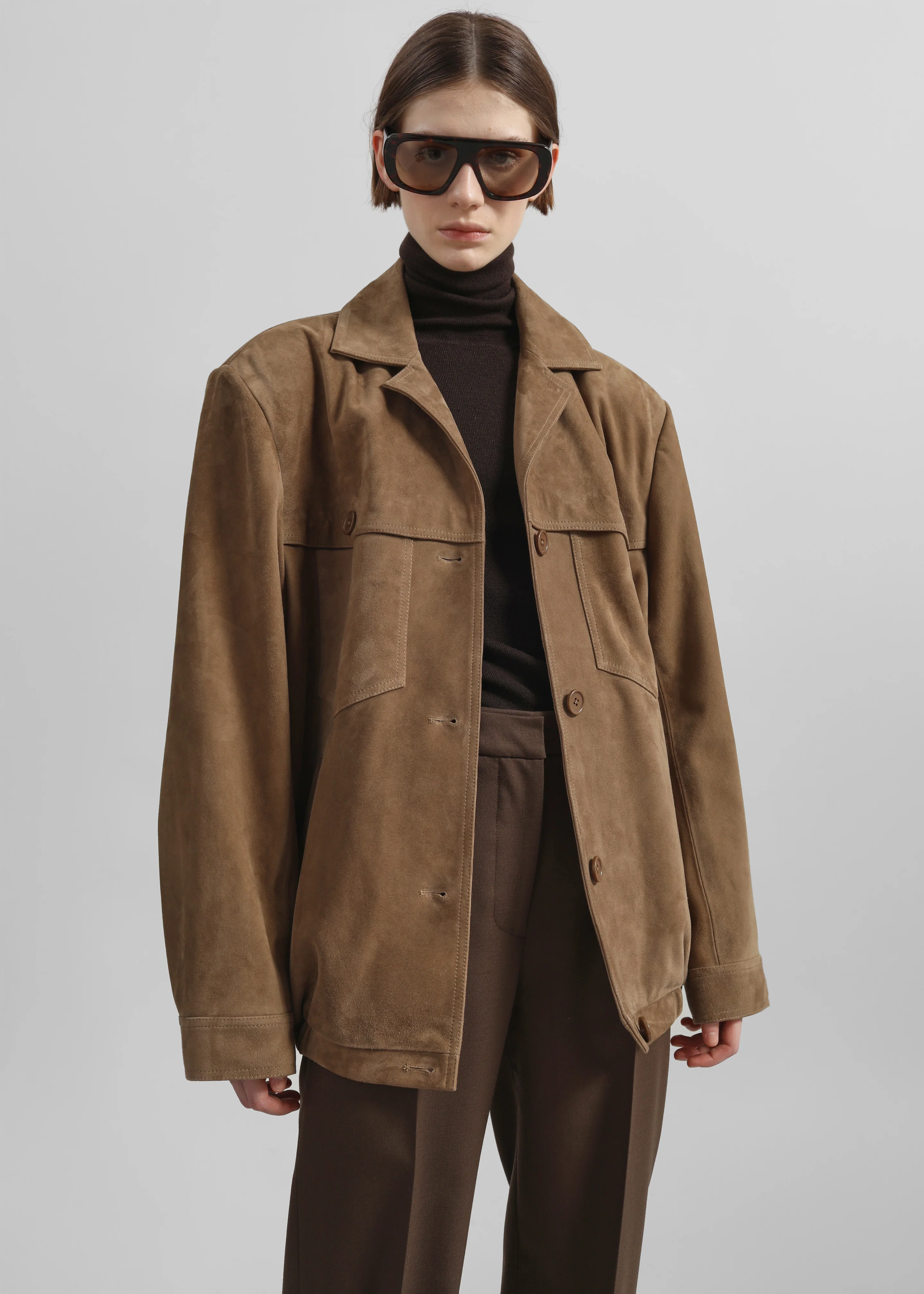 Hester Faux Suede Jacket - Camel - Image 7