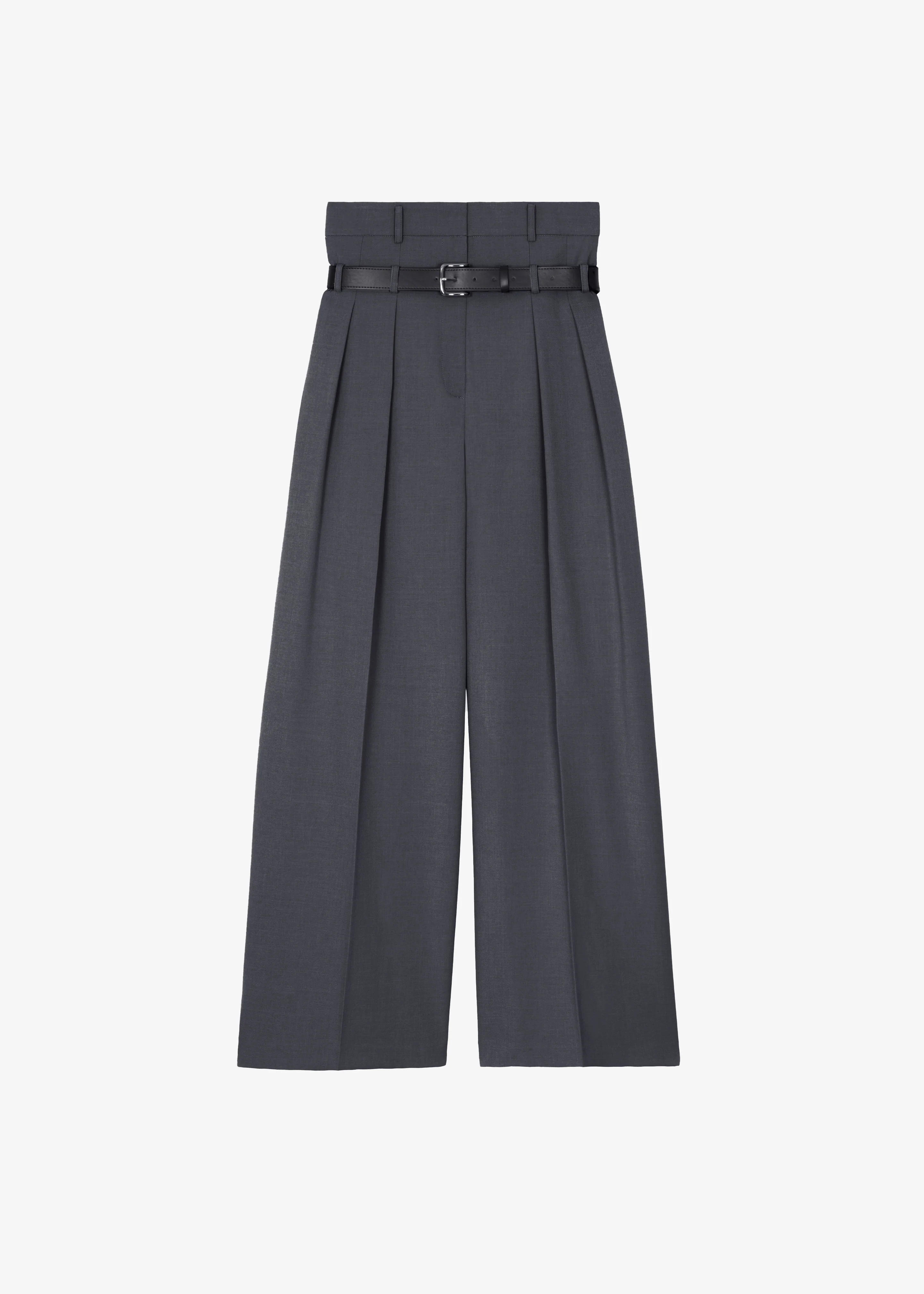 Hobart Double Belt Loop Trousers - Dark Grey - Image 8