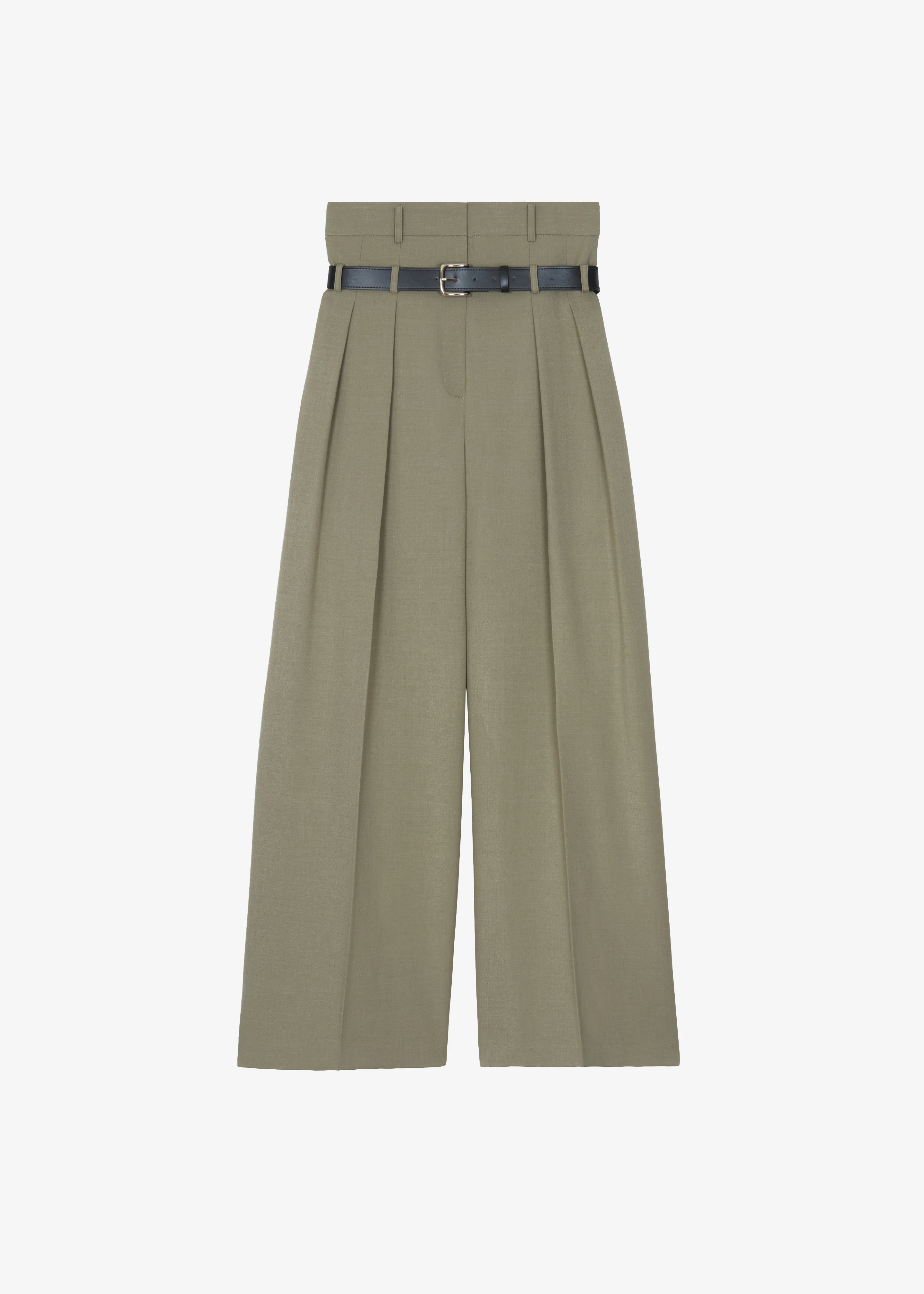 Hobart Double Belt Loop Trousers - Pale Olive - Image 11