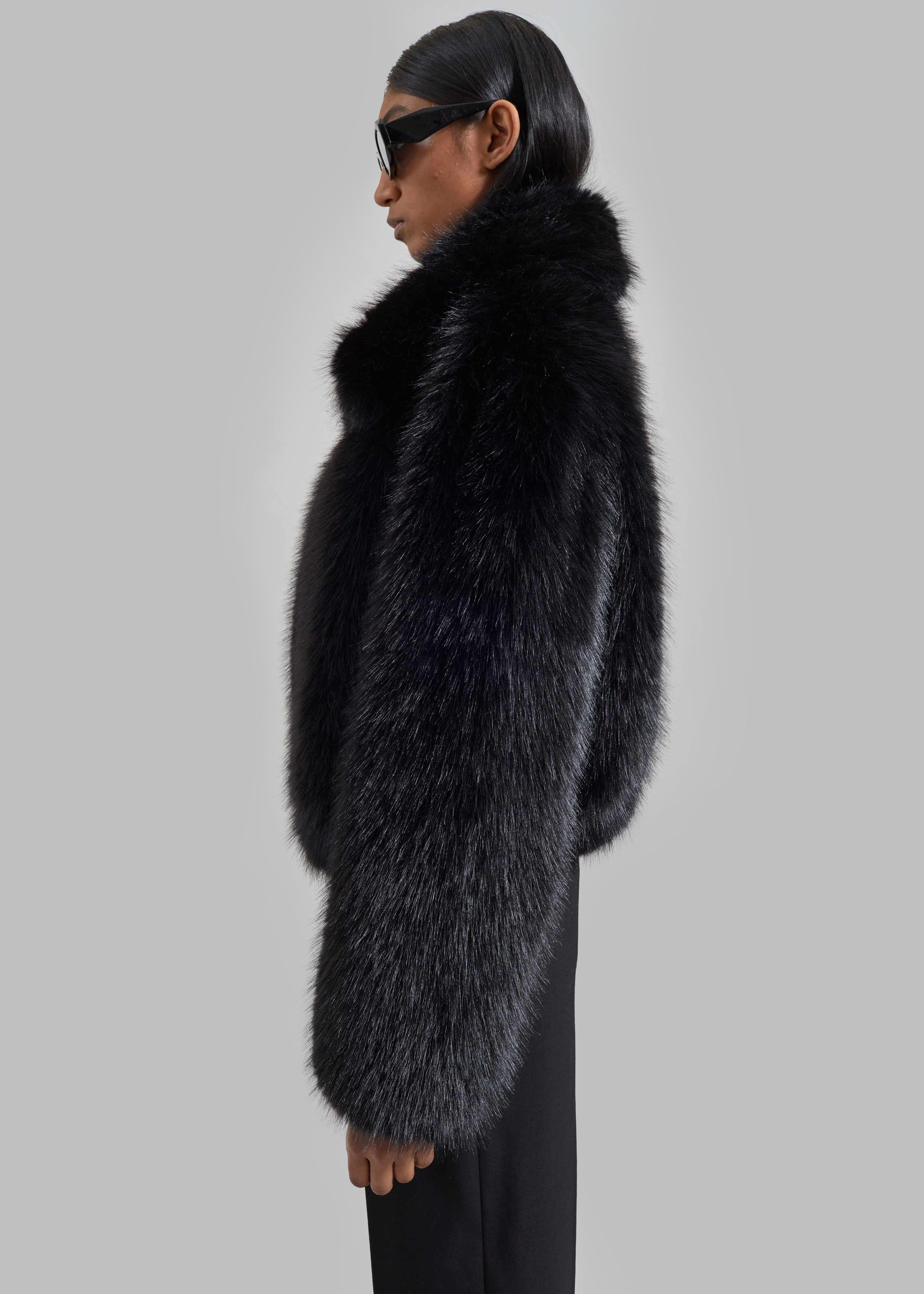 Hope Faux Fur Jacket - Black - Image 2