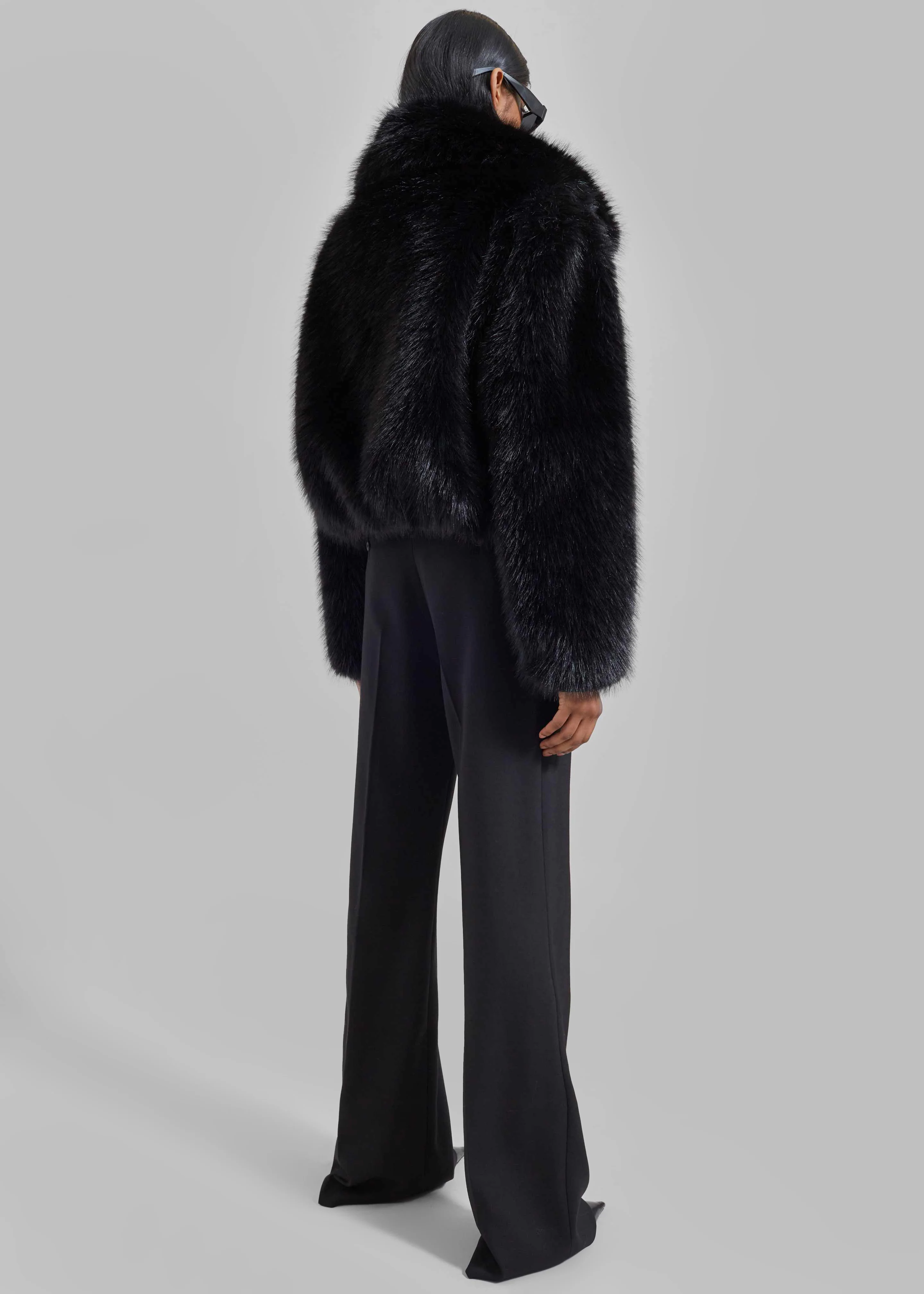Hope Faux Fur Jacket - Black - Image 8