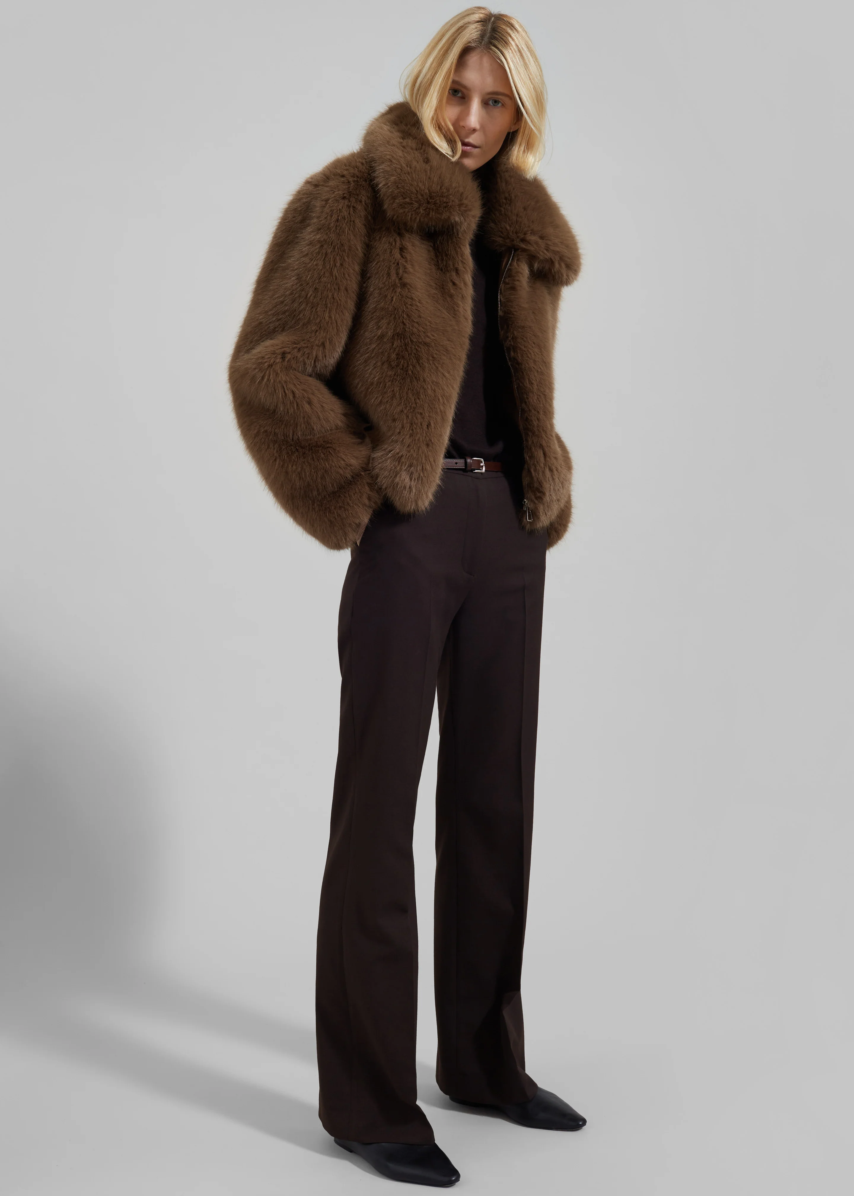 Hope Faux Fur Jacket - Camel - Image 5