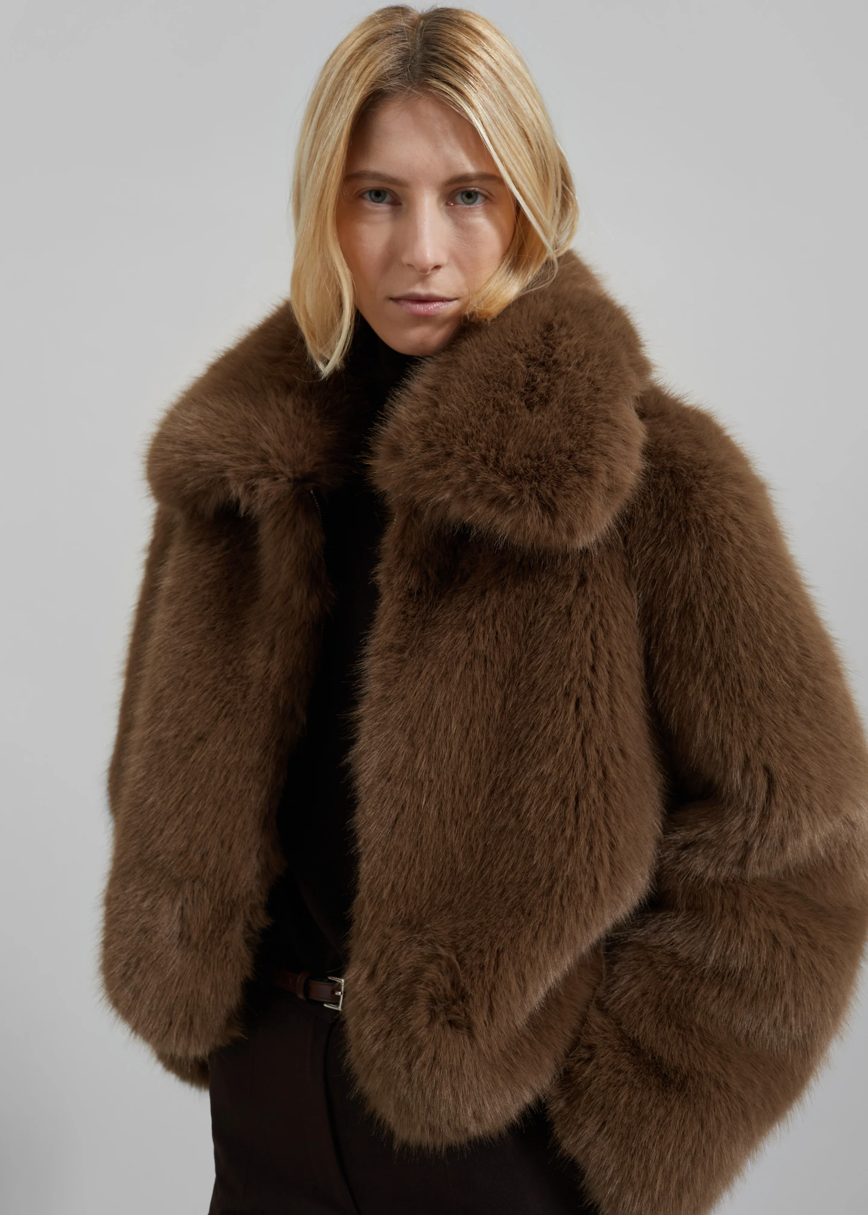 Hope Faux Fur Jacket - Camel - Image 7