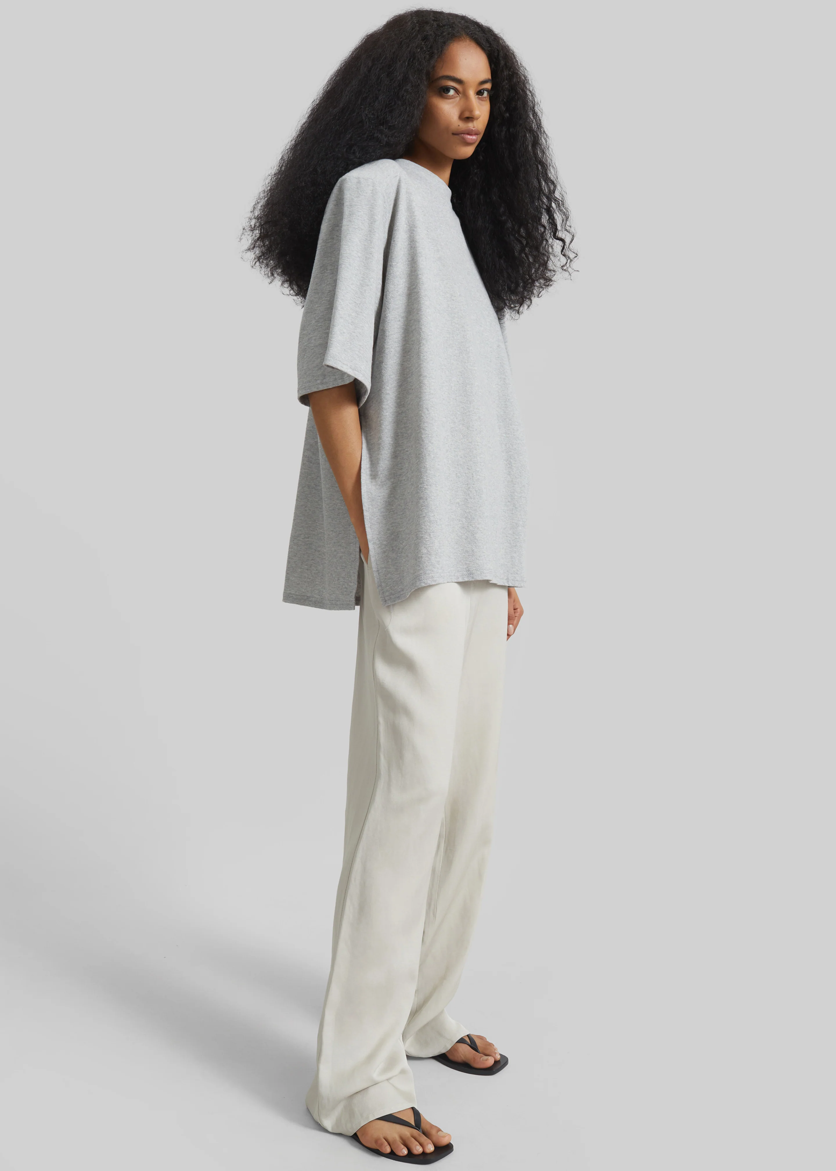 Hugo Padded T-Shirt - Grey Melange - Image 3