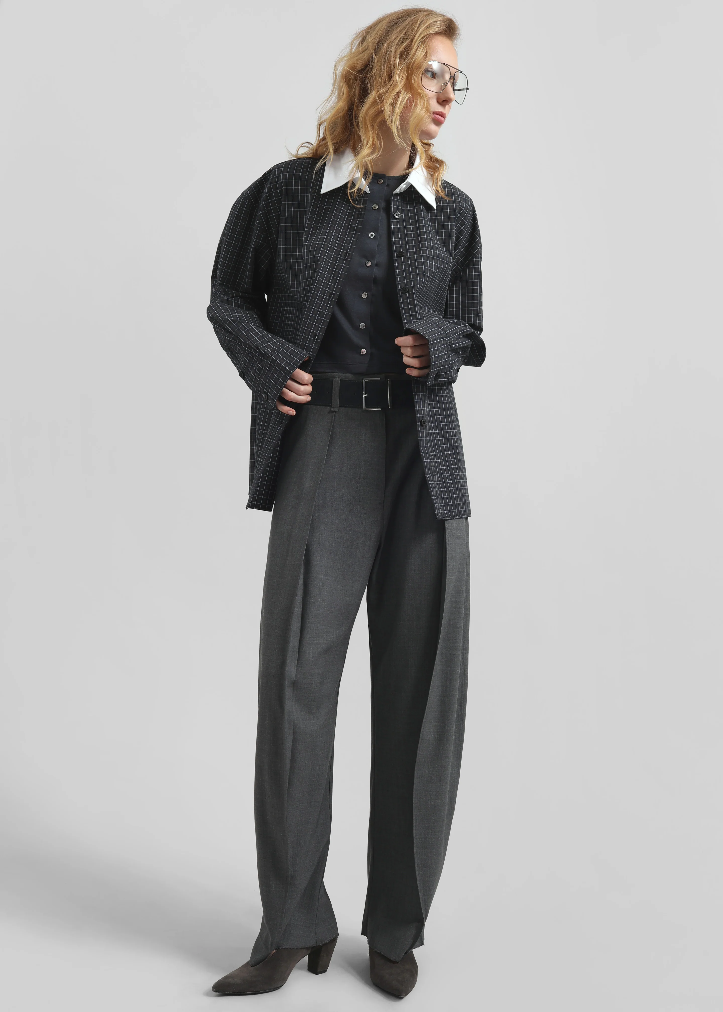 Hylan Checked Shirt - Dark Grey - Image 5